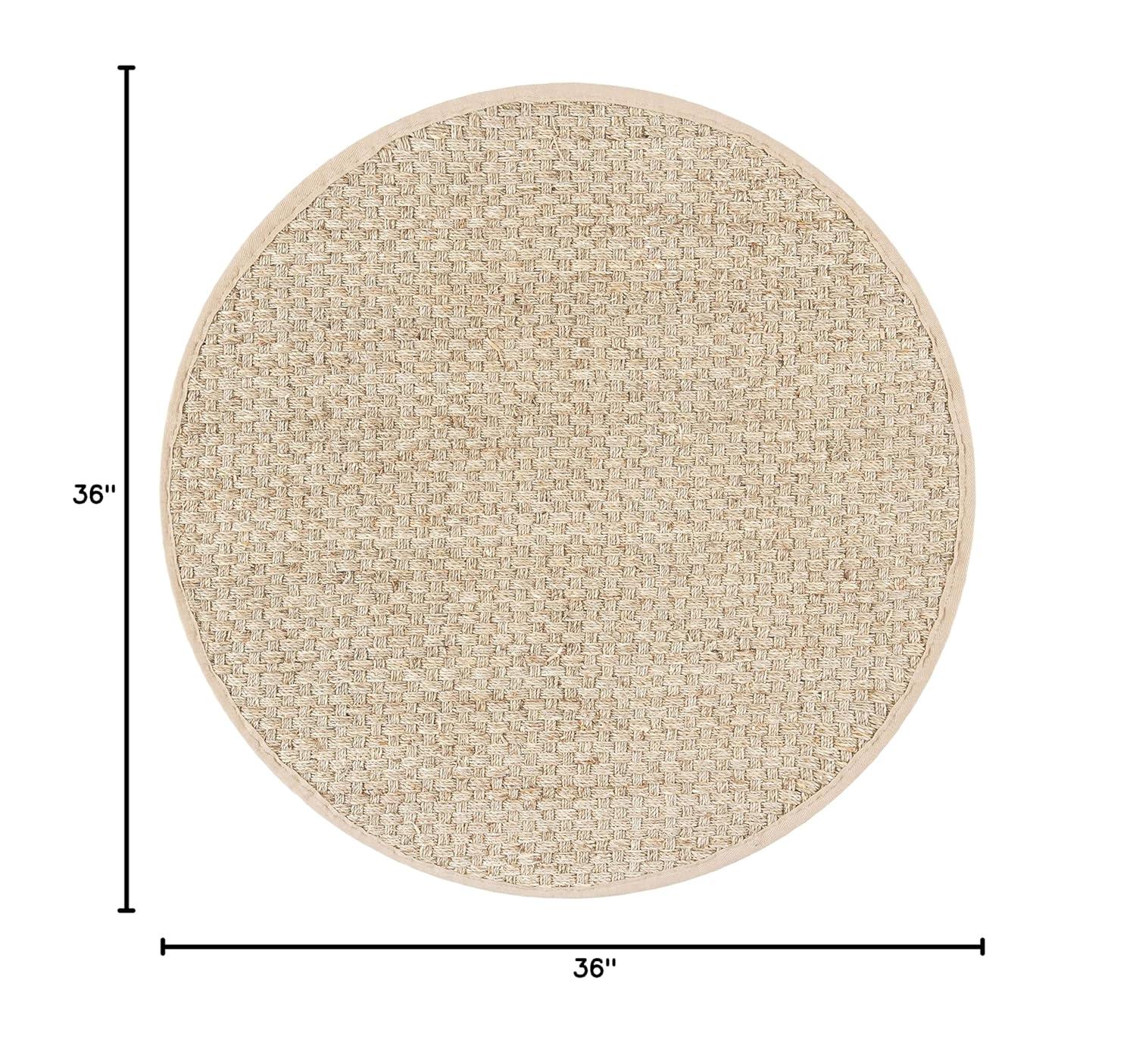 Natural Fiber NF114 Power Loomed Indoor Area Rug - Natural/Beige - 3' Round - Safavieh