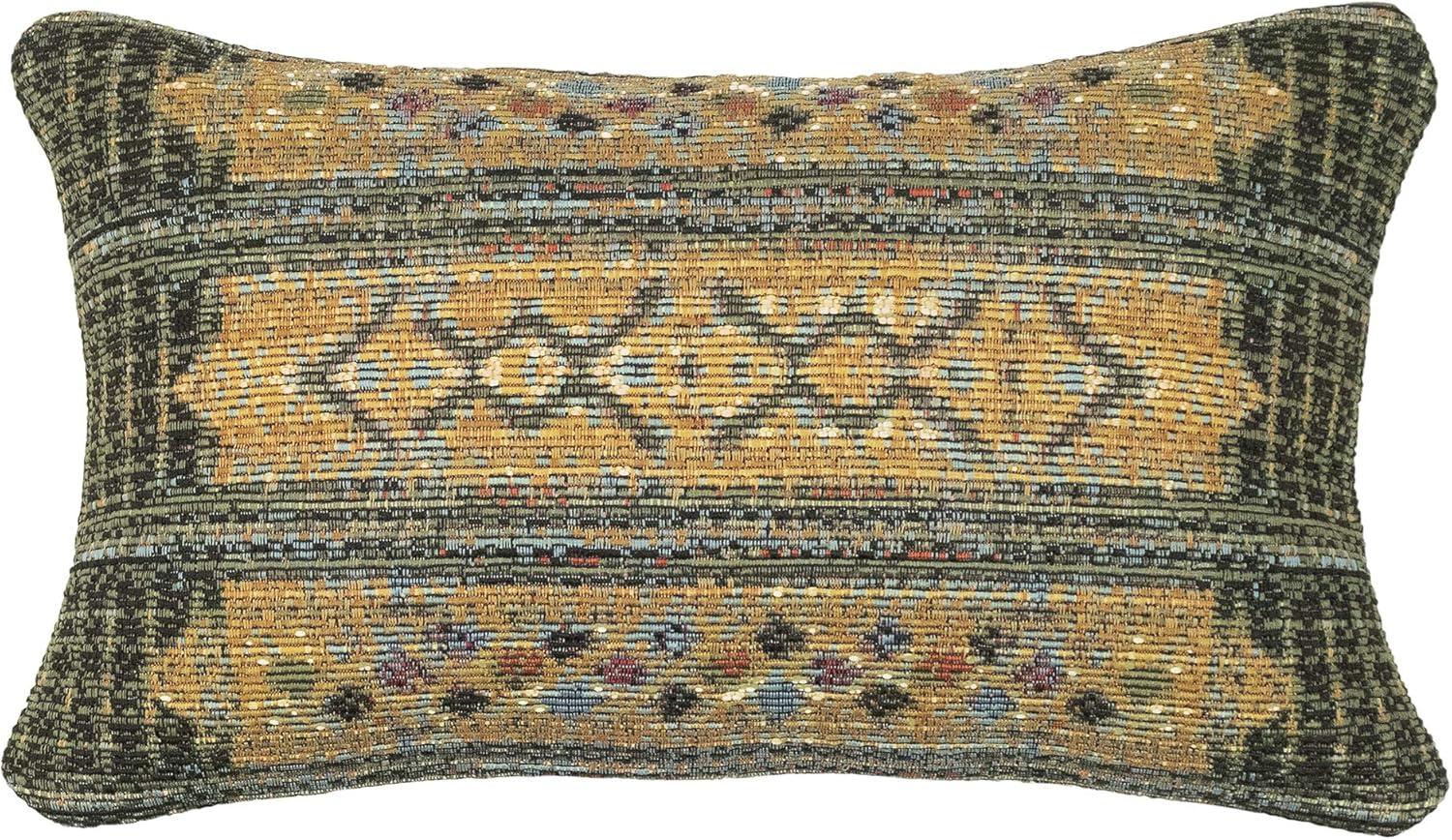 Liora Manne Marina Tribal Stripe Indoor/Outdoor Pillow Green 12" x 18"