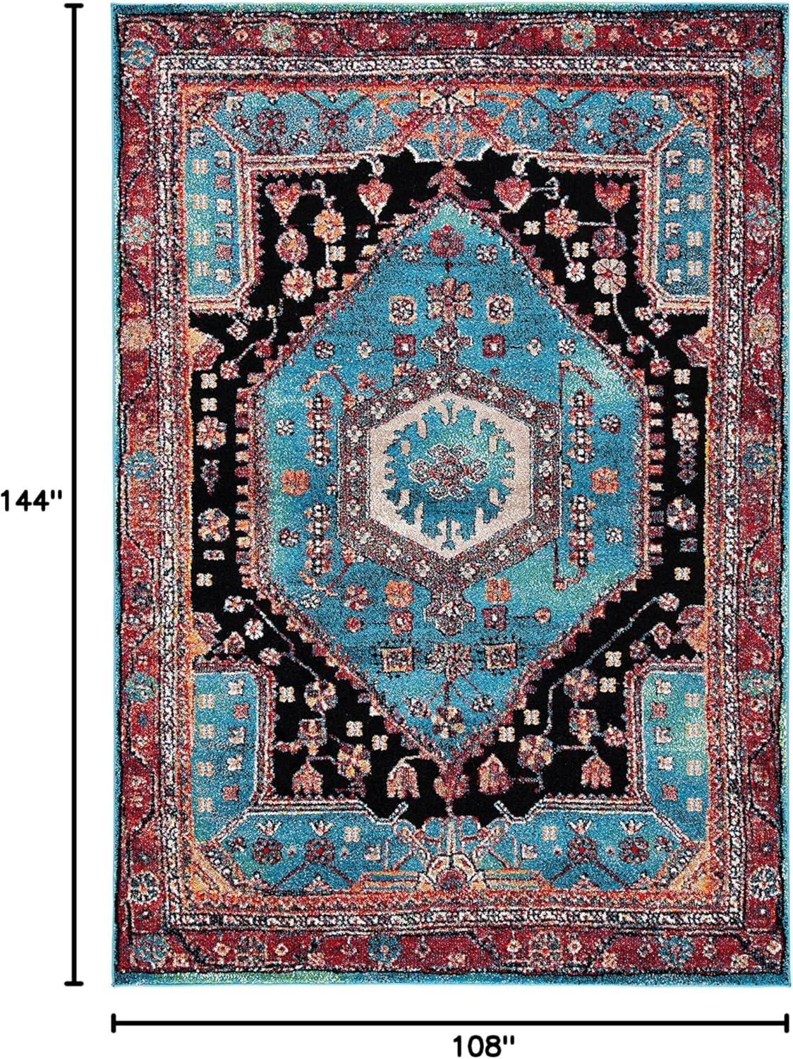 SAFAVIEH Vintage Hamadan Leone Oriental Area Rug, Turquoise/Black, 9' x 12'