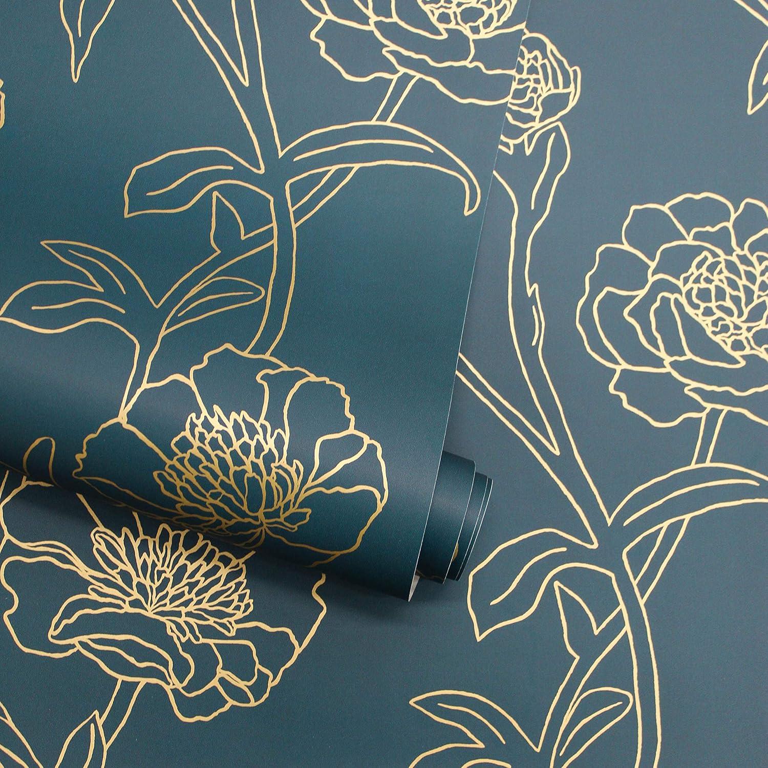 Tempaper Peonies Peel and Stick Wallpaper