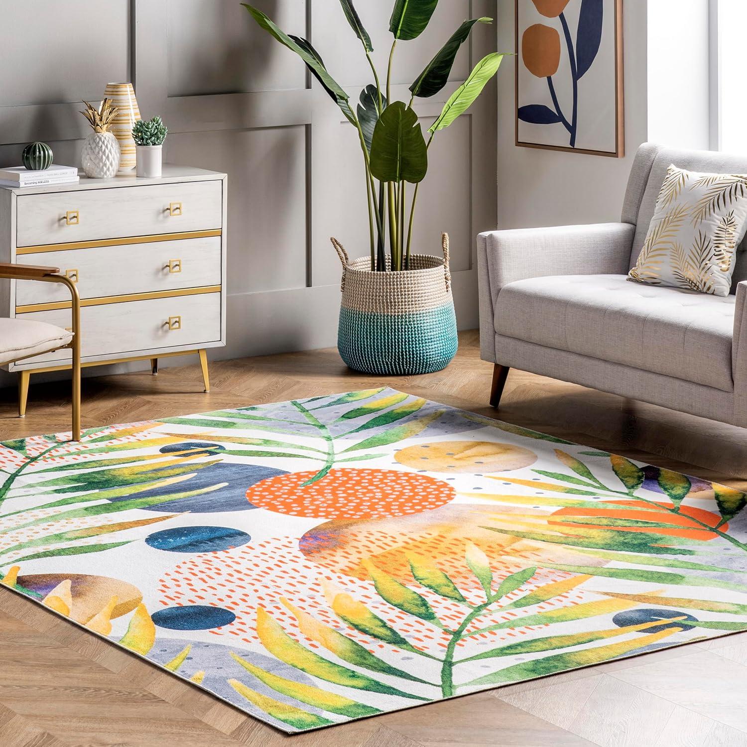 Nuloom Amelia Machine Washable Tropical Indoor Area Rug