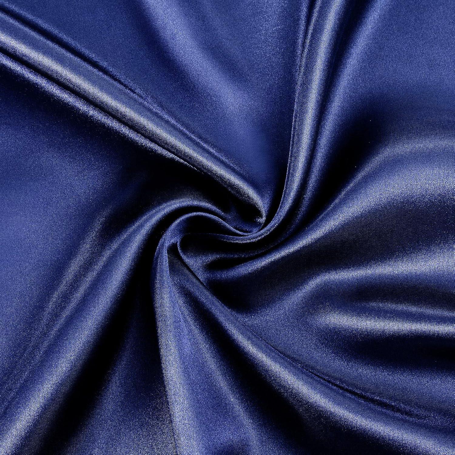 SiinvdaBZX 4Pcs Satin Sheet Set Queen Size Ultra Silky Soft Navy Blue Satin Queen Bed Sheets with Deep Pocket, 1 Fitted Sheet, 1 Flat Sheet, 2 Envelope Closure Pillowcases