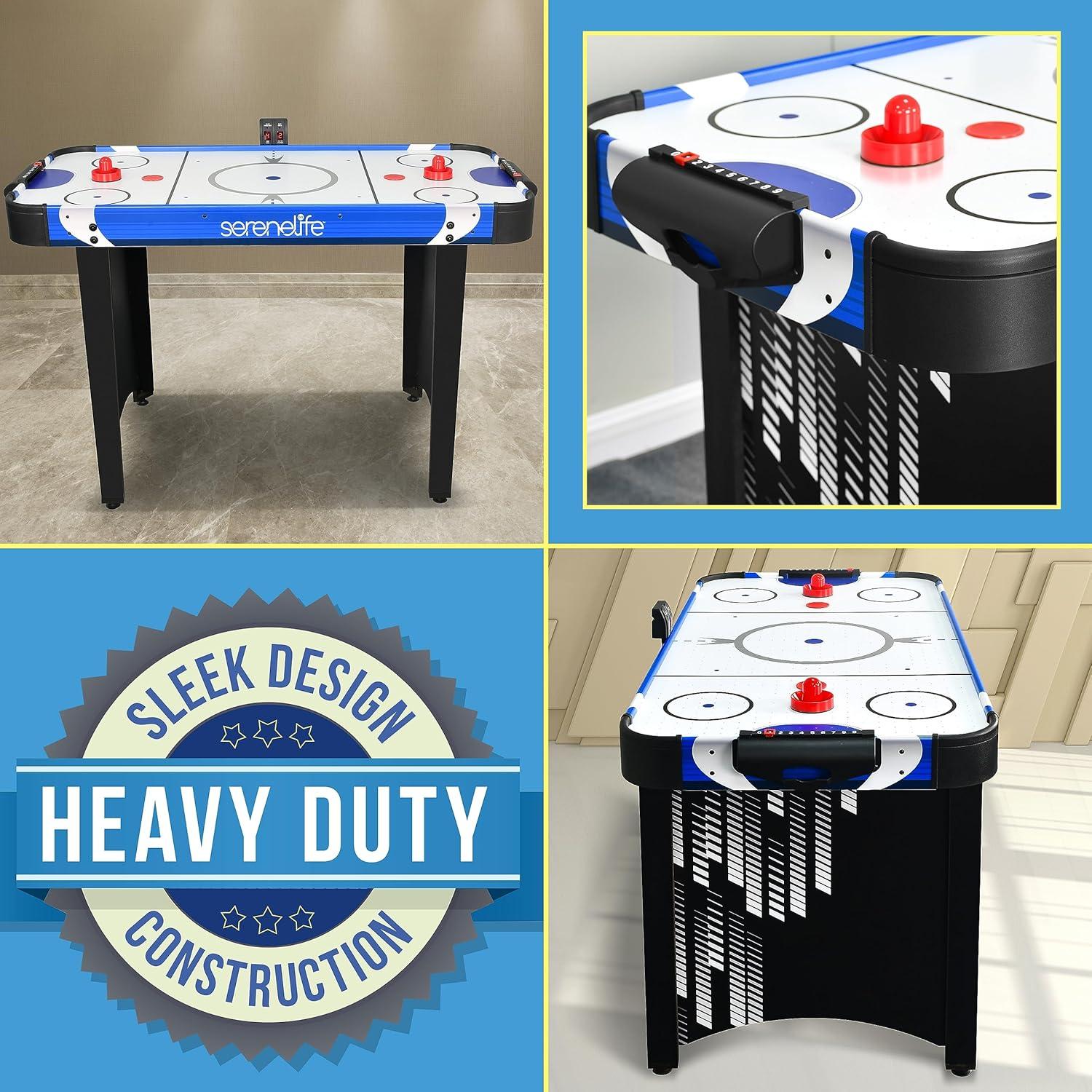 SereneLife 48" Air Hockey Game Table - Blue and Black