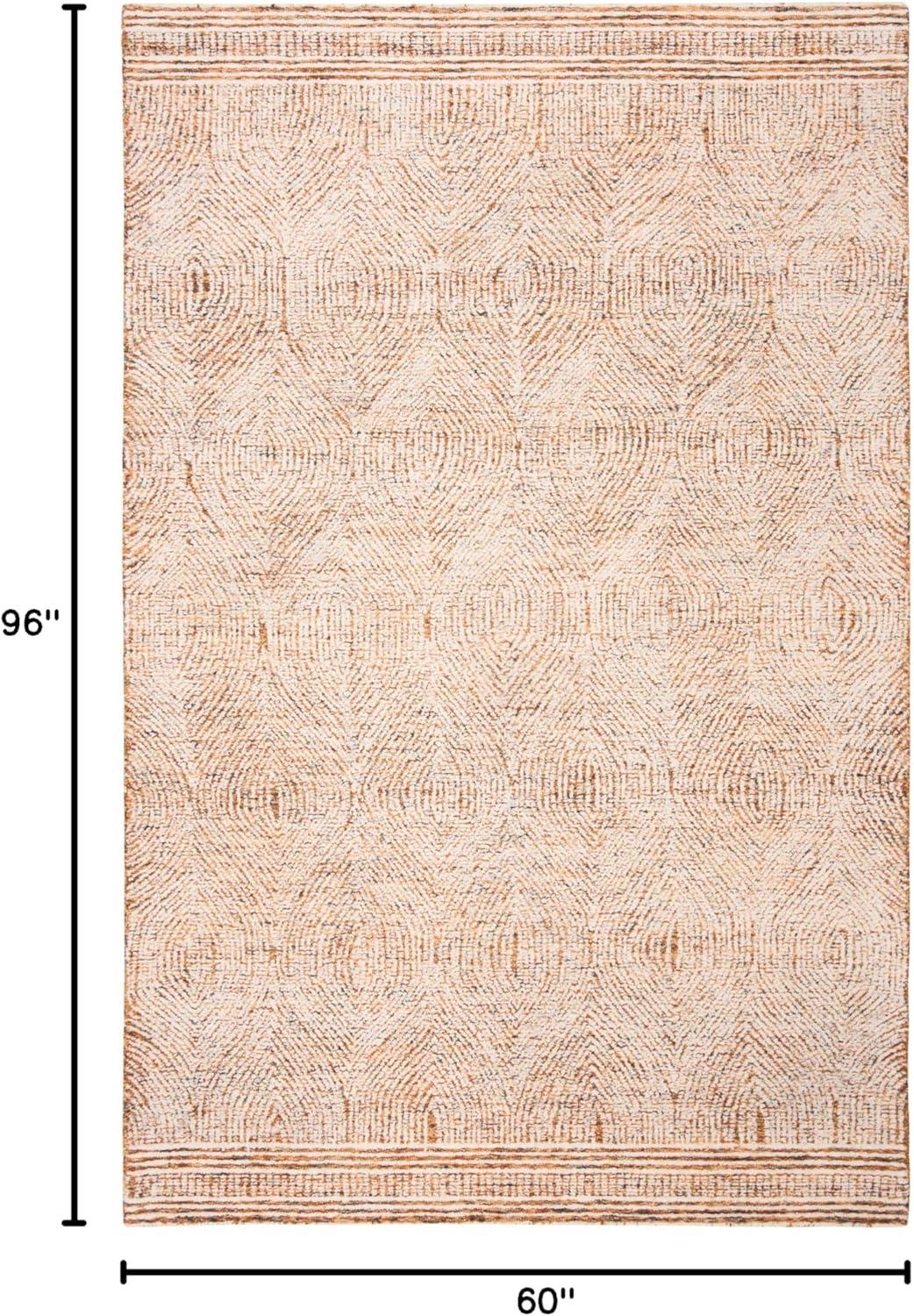Abstract ABT340 Handmade Indoor Area Rug - Ivory/Rust - 5'x8' - Safavieh