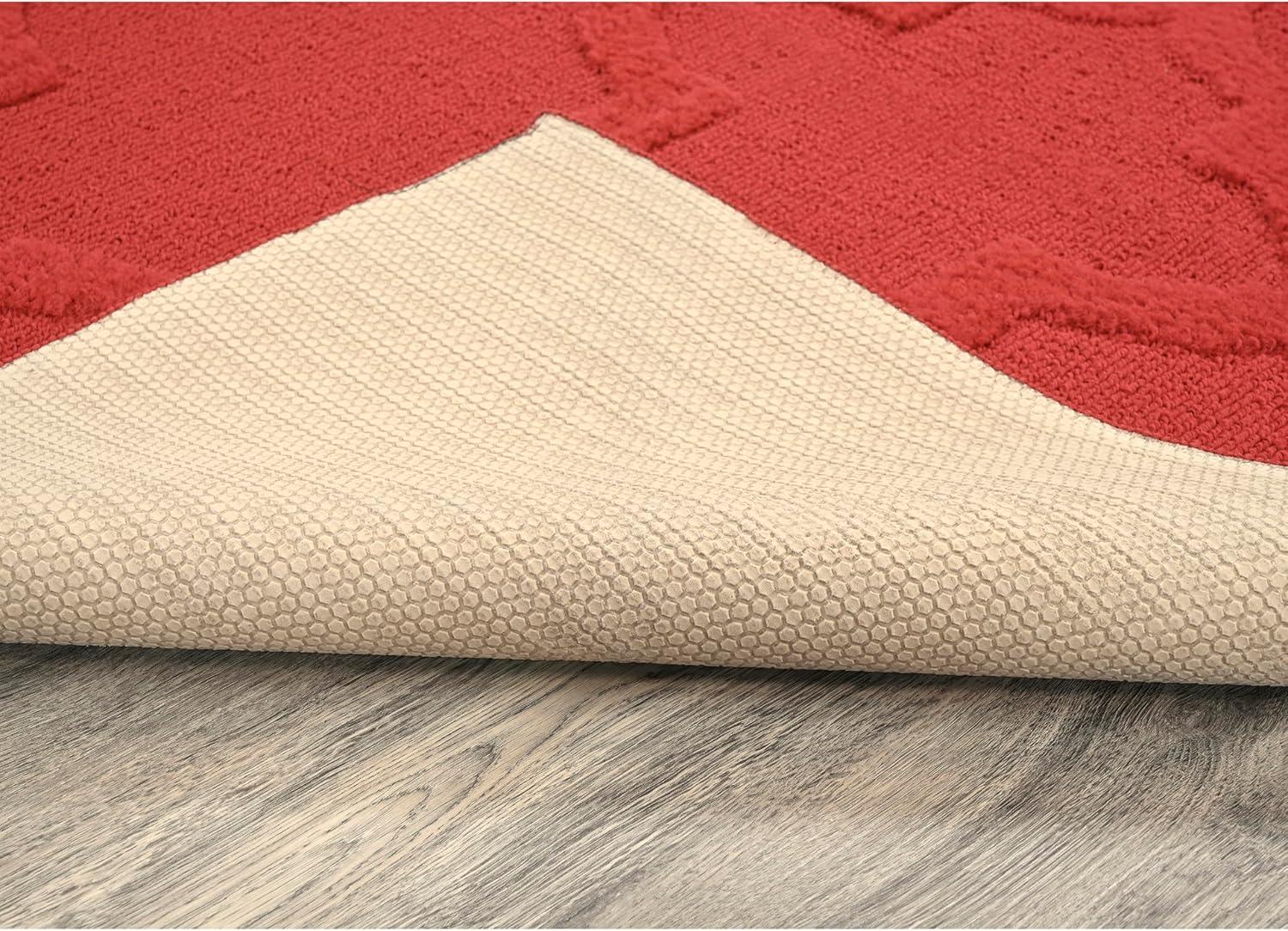 Garland Rug Quatro Polypropylene Chili Red Indoor Area Rug, 7'6" x 9'6"