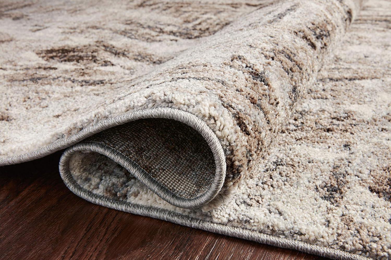 Mocha Natural Abstract 7'-10" x 10'-6" Wool-Synthetic Blend Area Rug