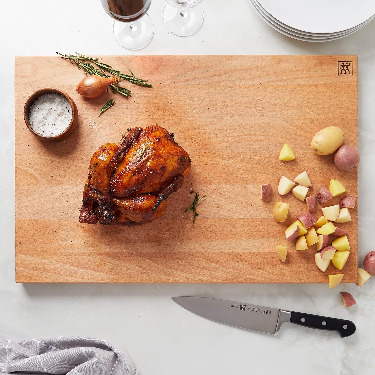 Natural Beechwood Rectangular Cutting Board, 22" x 16"