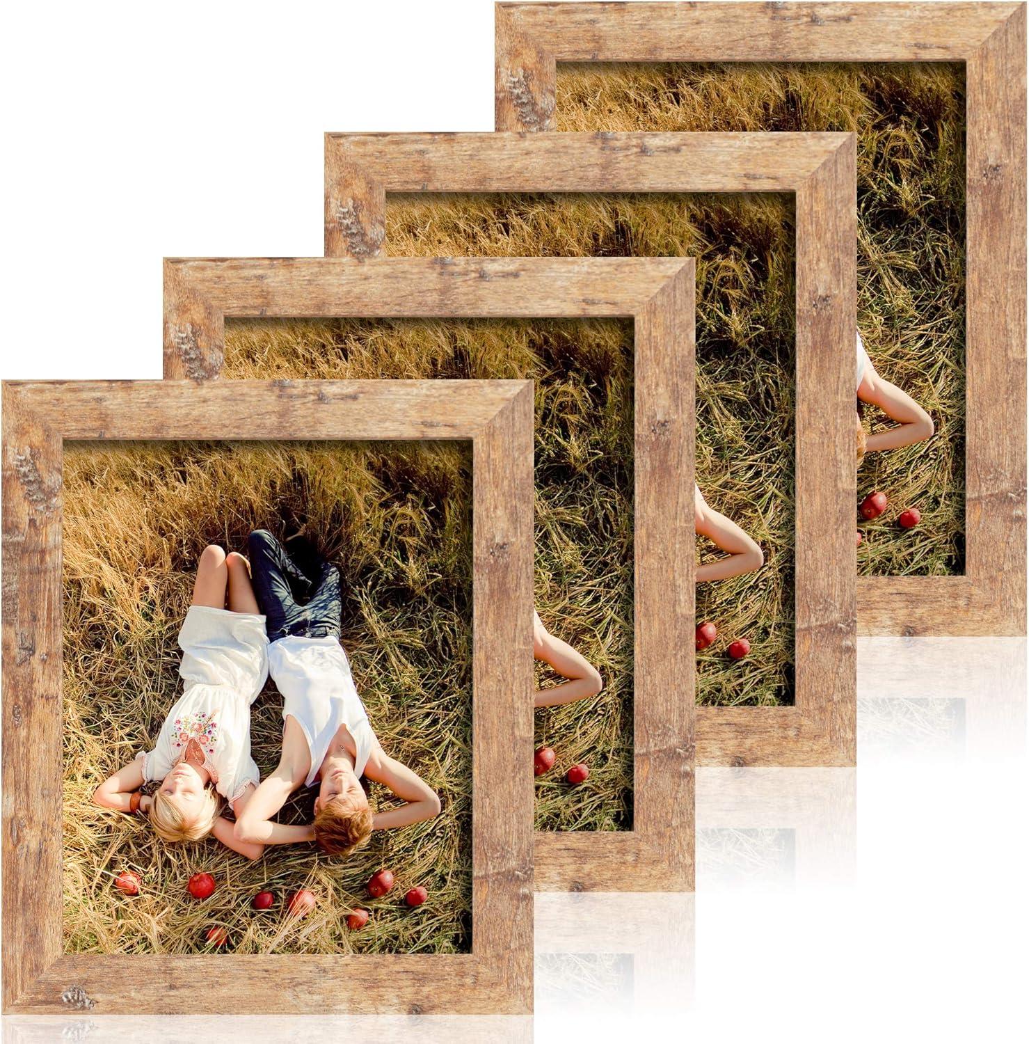 Rustic Brown 8x10 MDF Picture Frame Set with Glass