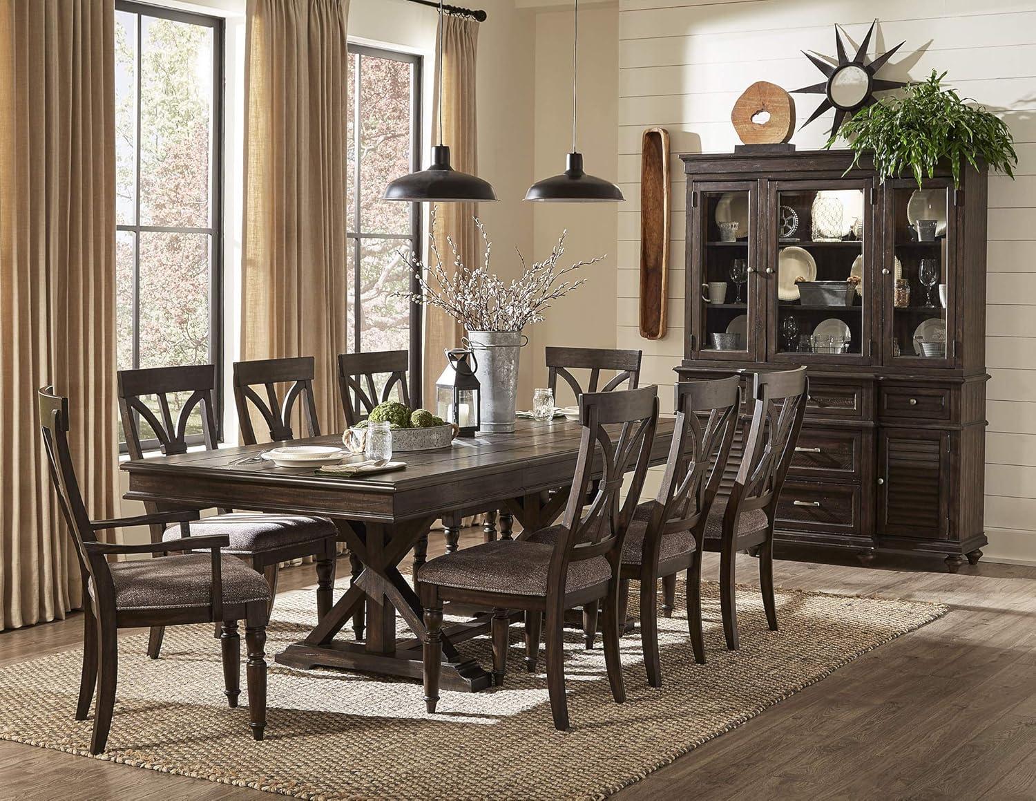 Lexicon Traditional Wood Dining Room Side Chair in Driftwood Charcoal (Set of 2)