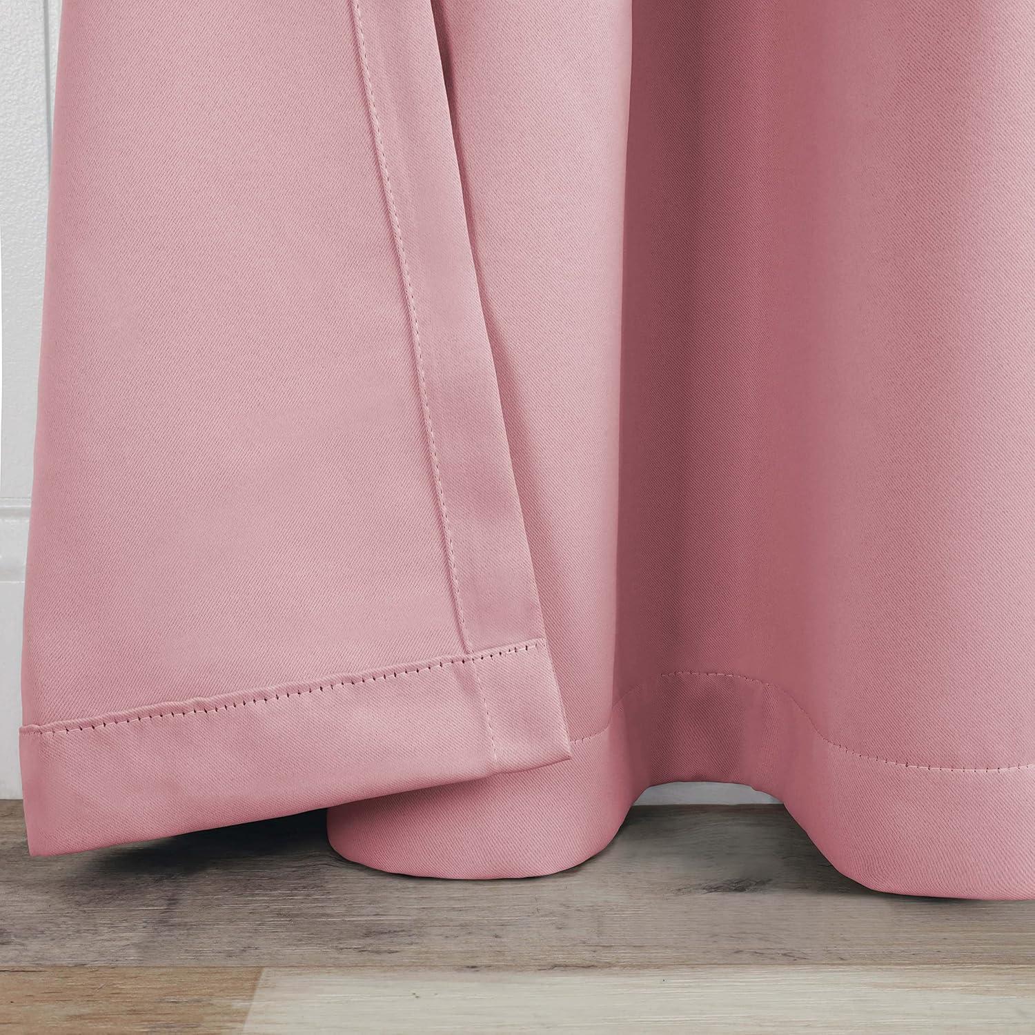 Superior Solid Blackout Curtain Panel, Set of 2, 8 Grommet Curtains 52" W x 108" L, Mauve chalk