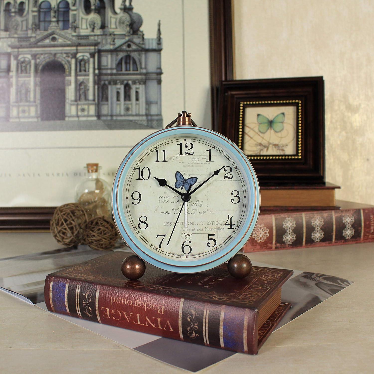 Raindrops Nautical Style Table Alarm Clock Vintage Desk Clock for Living Room Decor