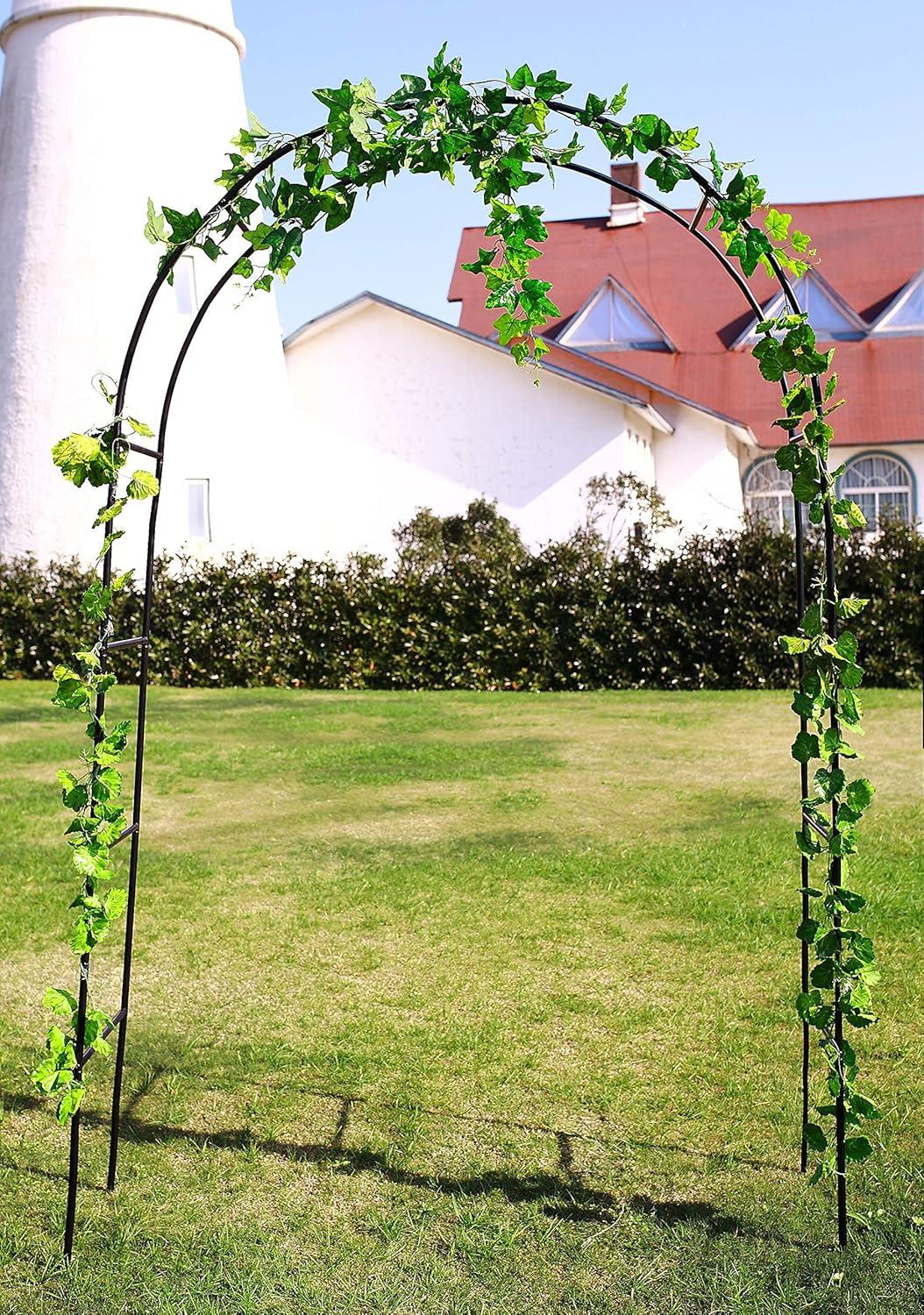 Metal Garden Arch 7.8ft High X 4.5ft Wide Garden Arbor for Various Climbing Plant Outdoor Garden Lawn Backyard Wedding Arch Party Decoration Archway