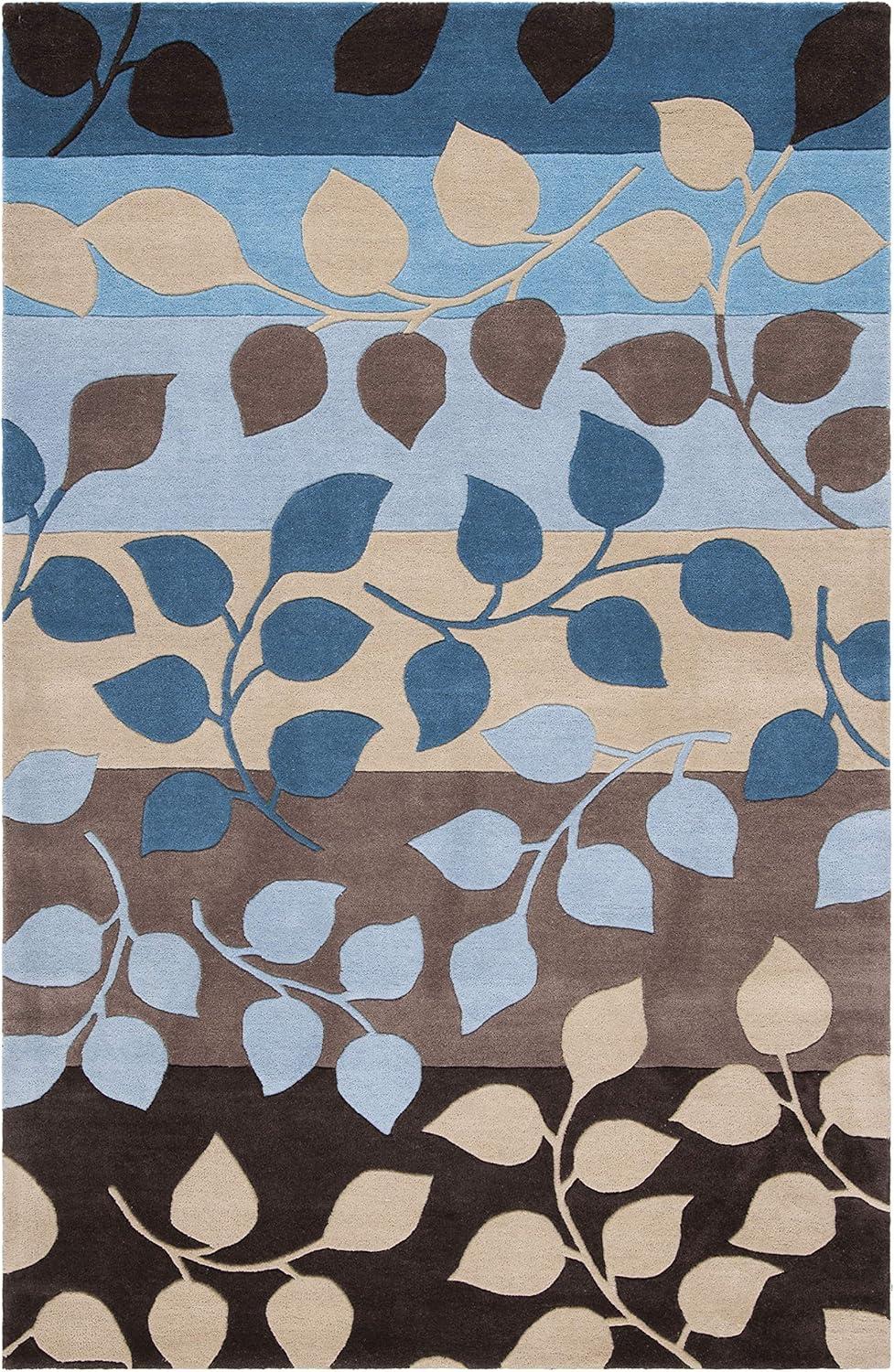 SAFAVIEH Soho Martha Floral Wool Area Rug, Brown/Blue, 7'6" x 9'6"