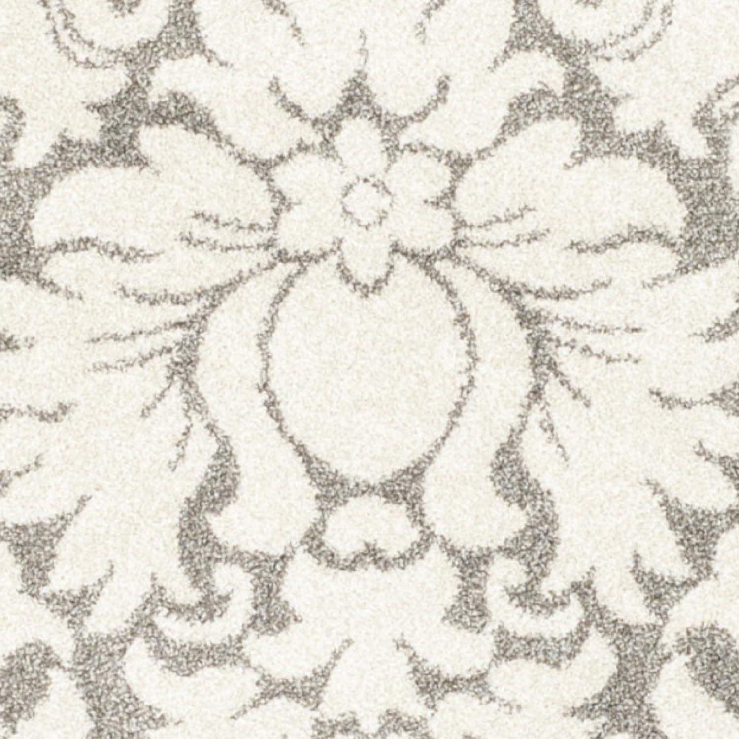 Amherst AMT427 Power Loomed Area Rug - Dark Grey/Beige - 7' Round - Safavieh.