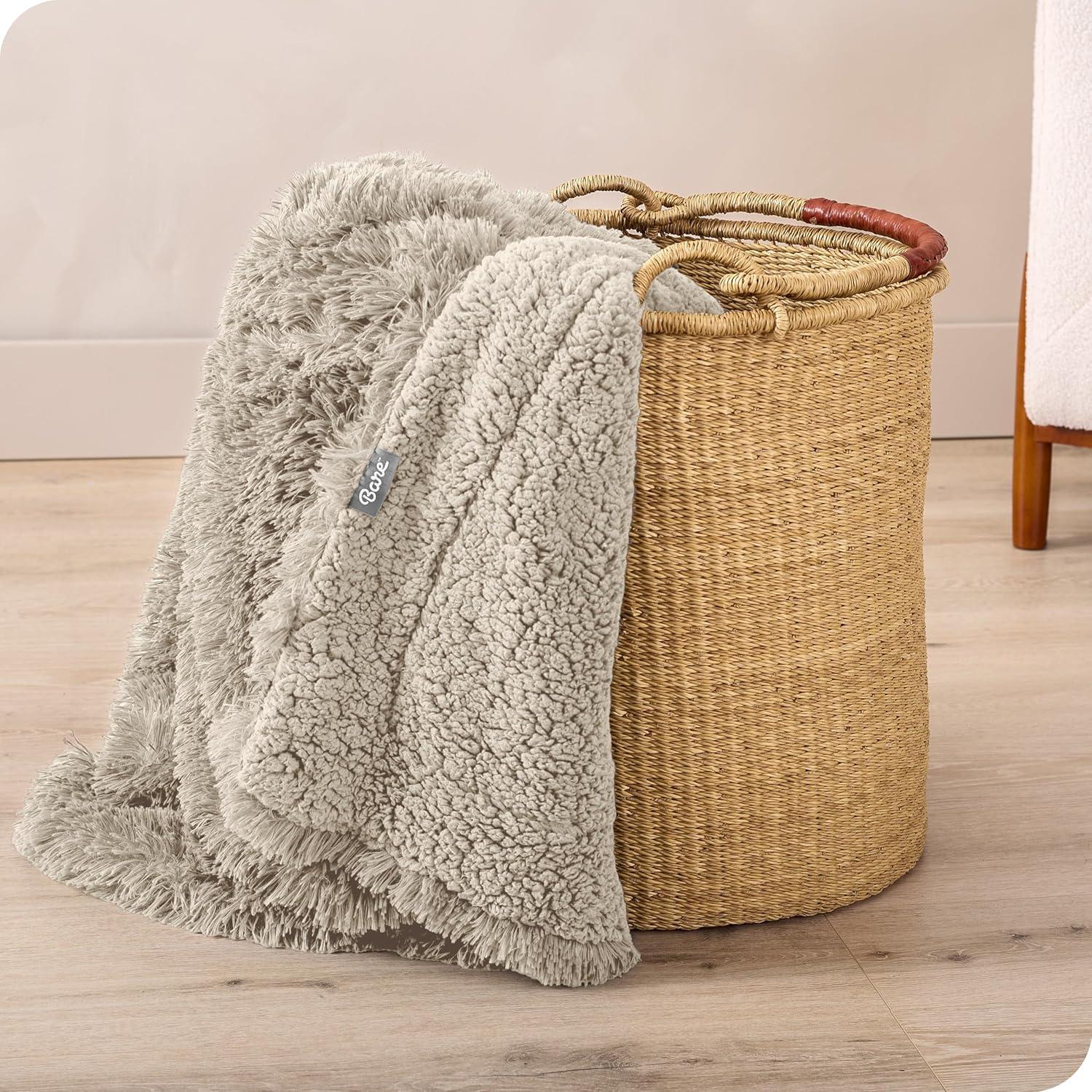 Bare Home Shaggy Faux Fur Sherpa Blanket