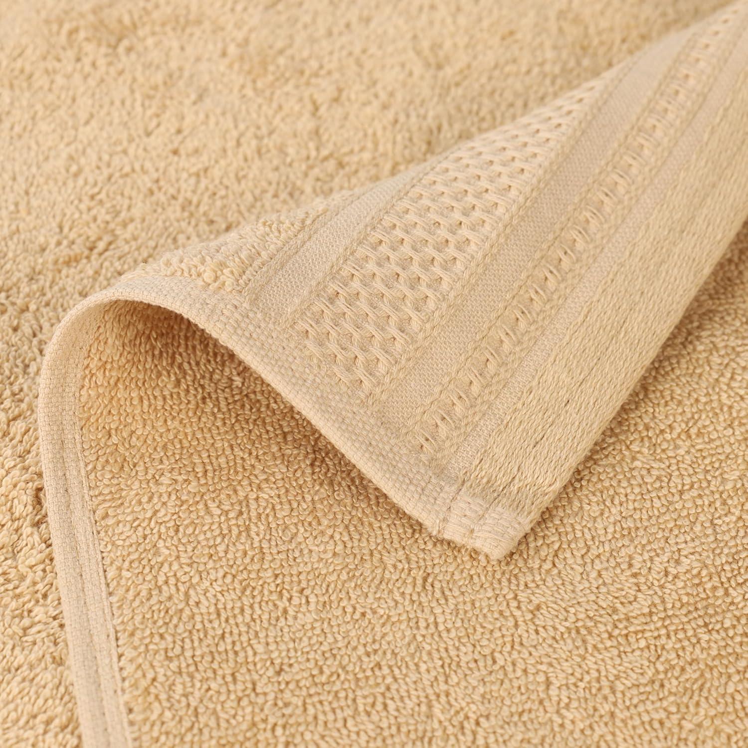 Superior Honeycomb Textured Waffle Border Cotton Medium Weight Bath Sheets (Set of 2)