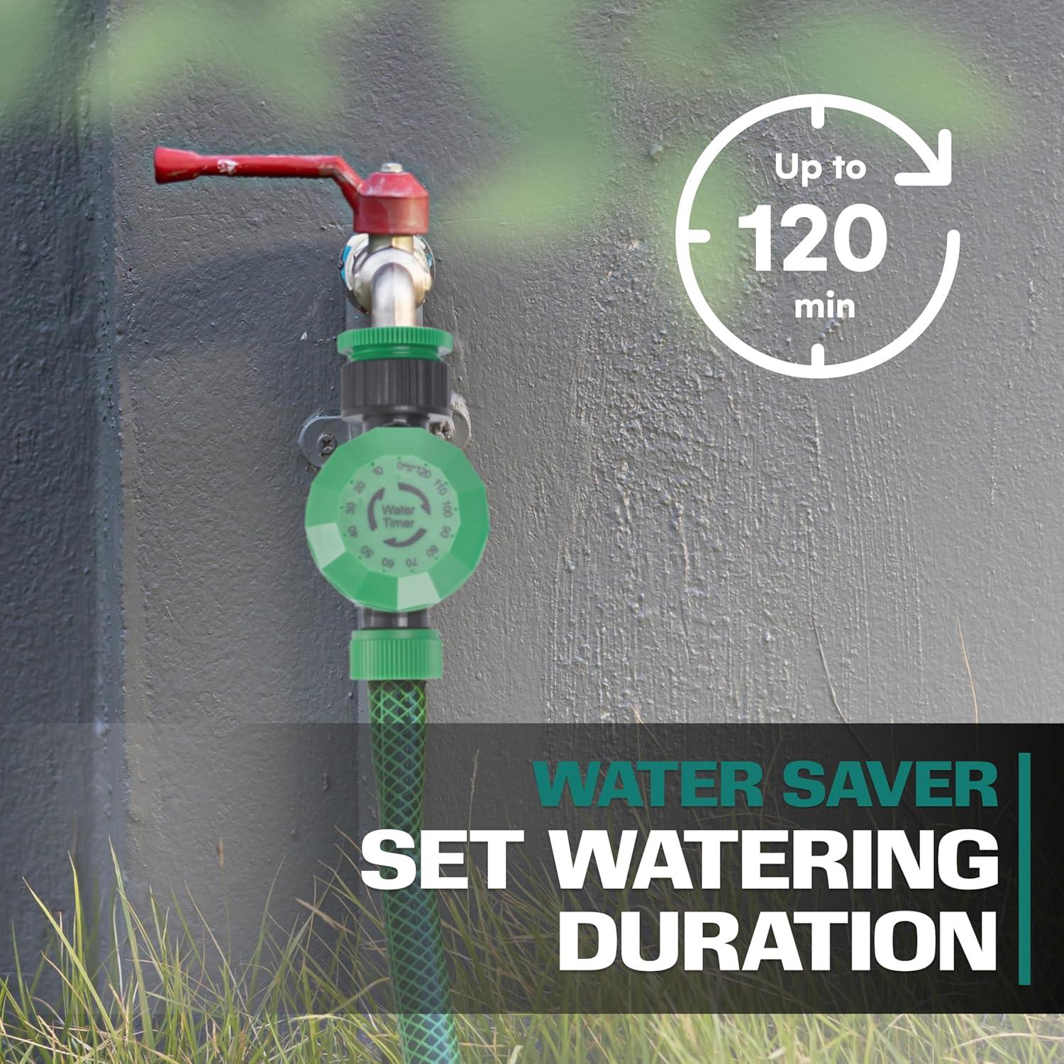 2WAYZ 5.5x2.3 '' Mechanical Water Timer Save Water Time Up to 120 Minutes, Green