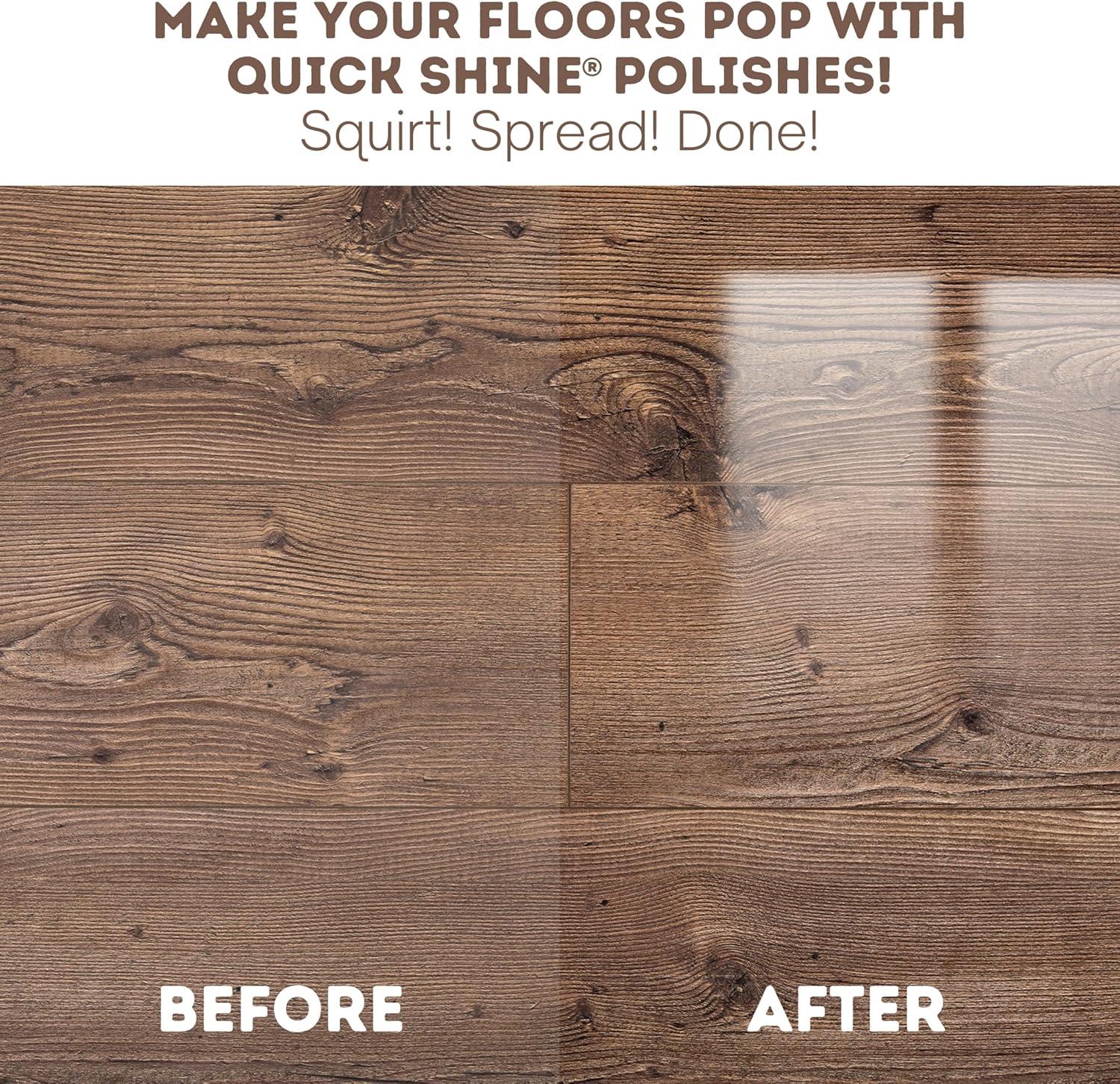 Quick Shine Hardwood Floor Luster, Pfas-Free Formula Floor Polish with Plant-Derived Carnauba 27oz