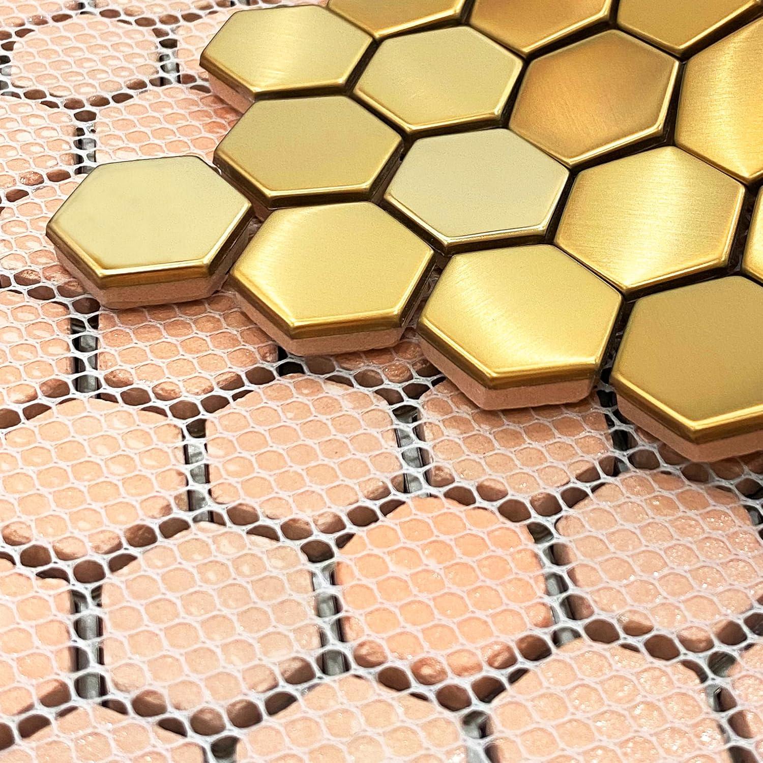 Hexagon Metal Look Wall & Floor Tile