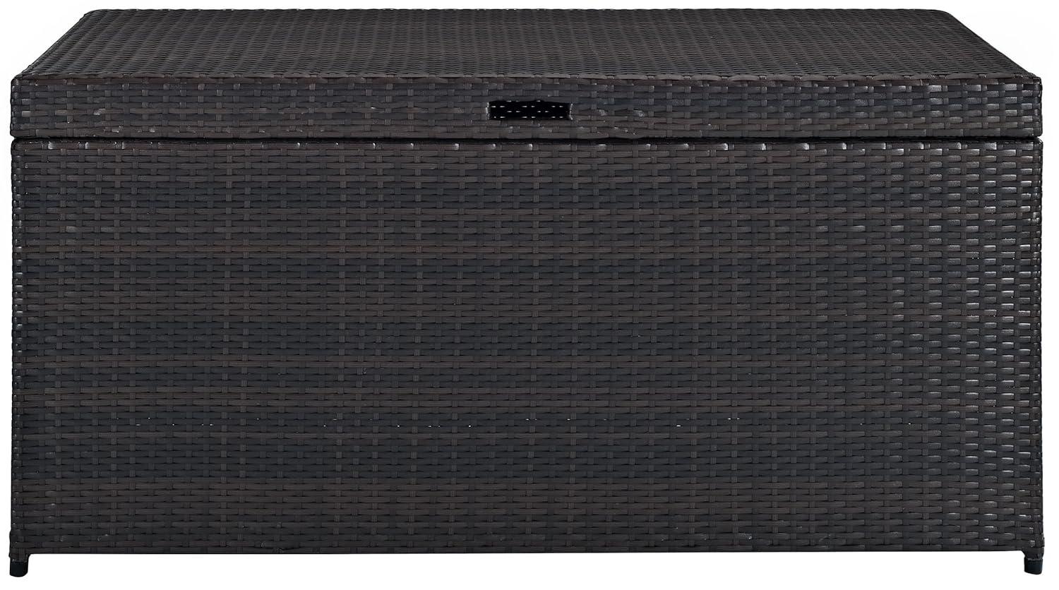 104.5gal Palm Harbor Steel Outdoor Deck Box Brown - Crosley: UV-Resistant Patio Storage with Hinged Top