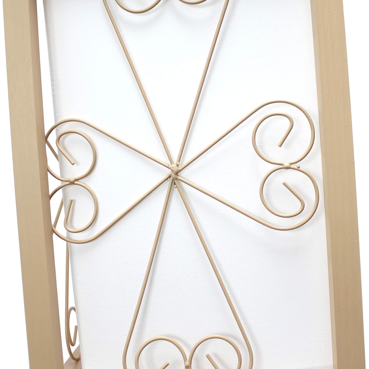 Etagere Organizer Storage Shelf Floor Lamp with Linen Shade Tan - Simple Designs: Modern Electric Wood Composite Lighting