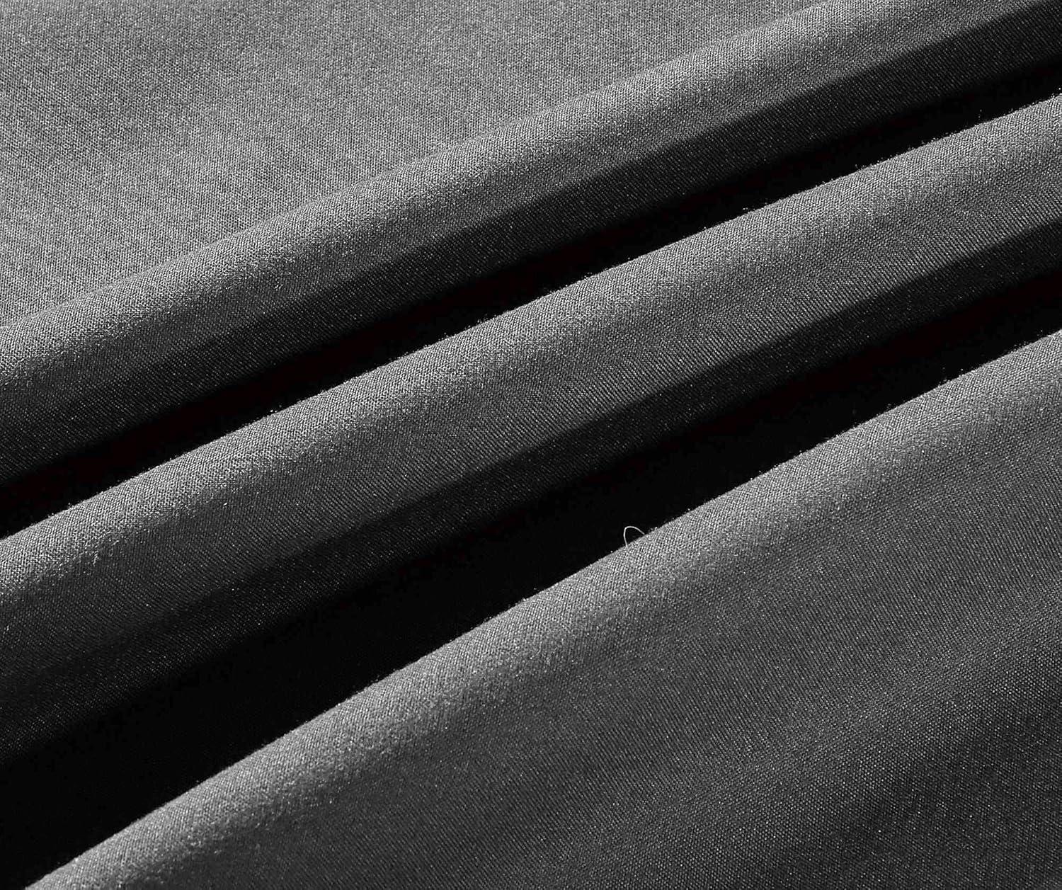 Sheets & Beyond Wrap Around Solid Microfiber Luxury Hotel Quality Fabric Bedroom Gathered Ruffled Bedding Bed Skirt 14 Inch Drop (Queen, Charcoal)