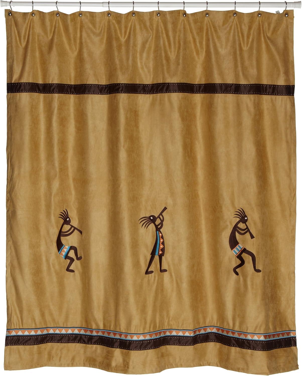 Kokopelli Shower Curtain Gold