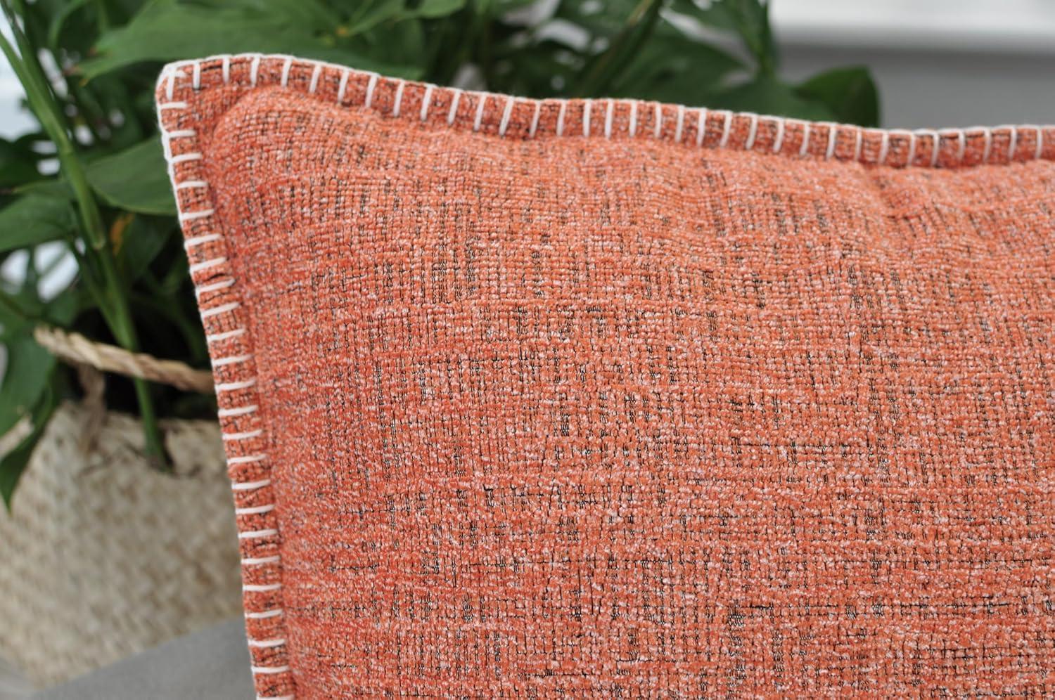 Oveesha Soft Chenille Throw Pillow Covers With Stitched Edge (Set of 2)