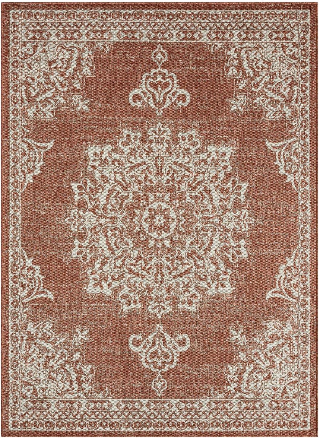 Nicole Miller Oriental Ivory/Rose Gold Indoor / Outdoor Area Rug Oriental Ivory/Rose Gold Indoor