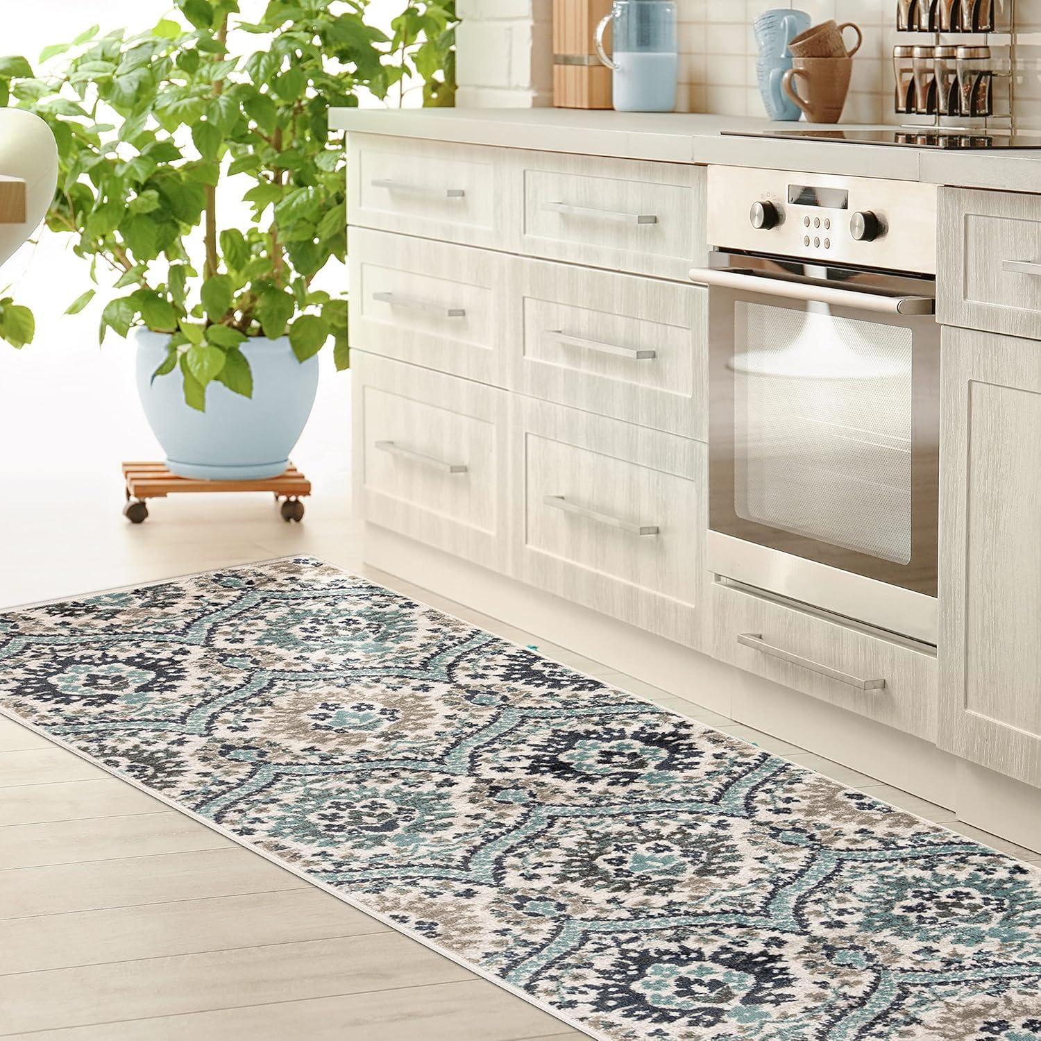 Superior Augusta Oriental Indoor Area Rug, 5' x 8', Deep Royal
