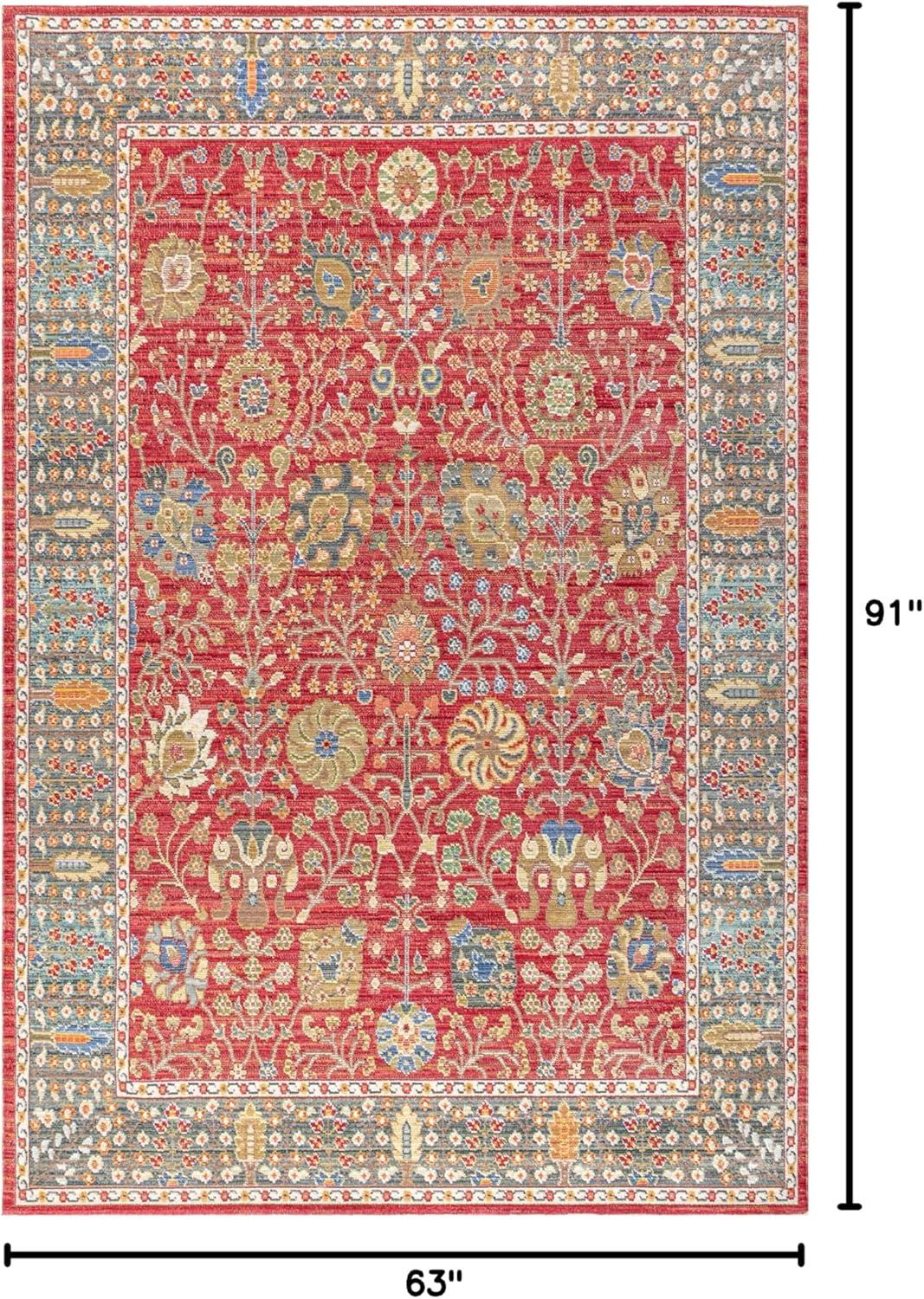 India Flower and Vine Area Rug - JONATHAN Y