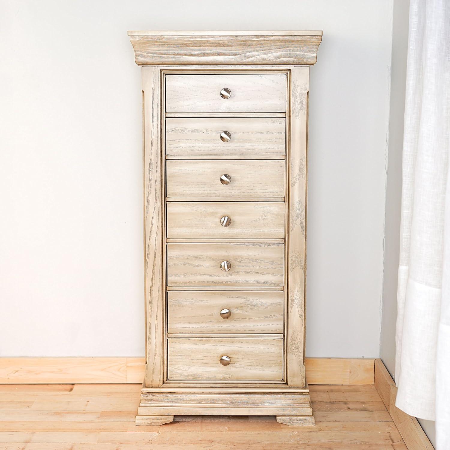 Hives & Honey - Haley Jewelry Storage Organization Armoire, Taupe Mist