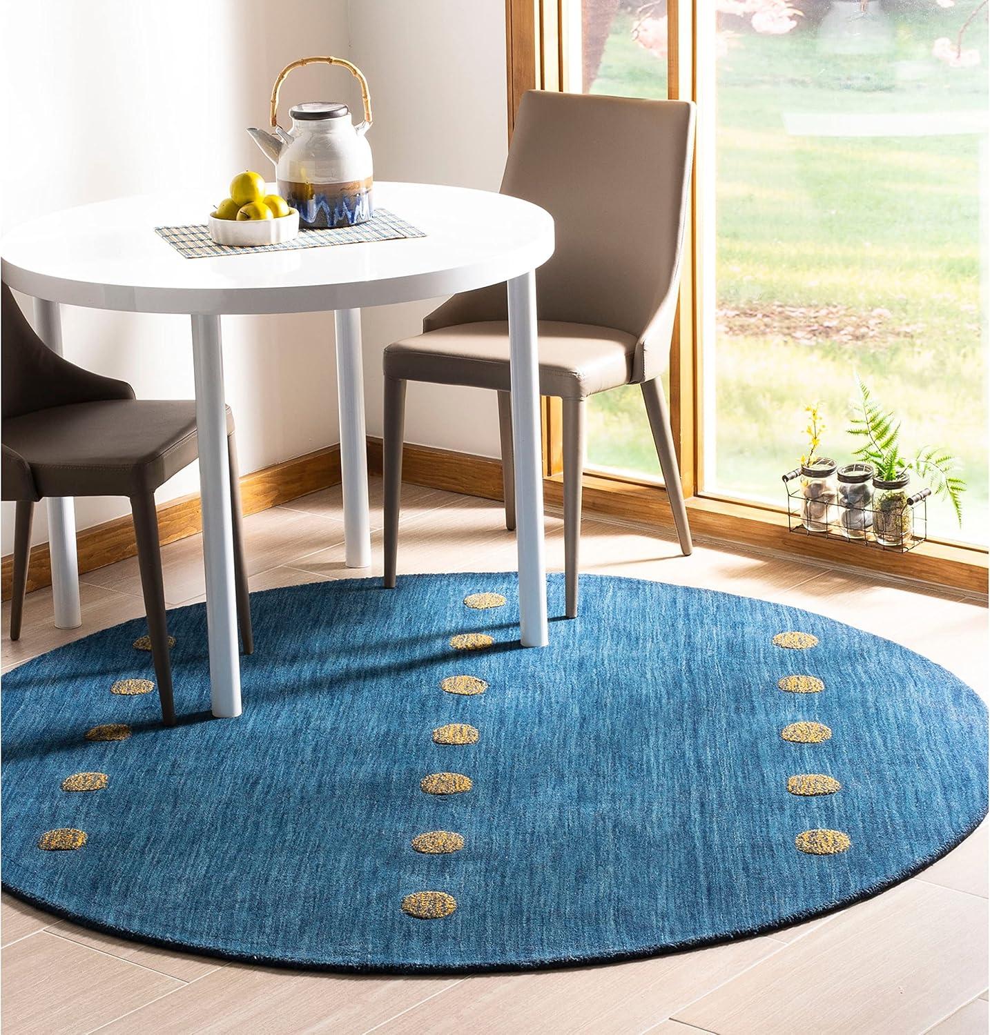 Handmade Tufted Blue Wool 27" Runner Rug