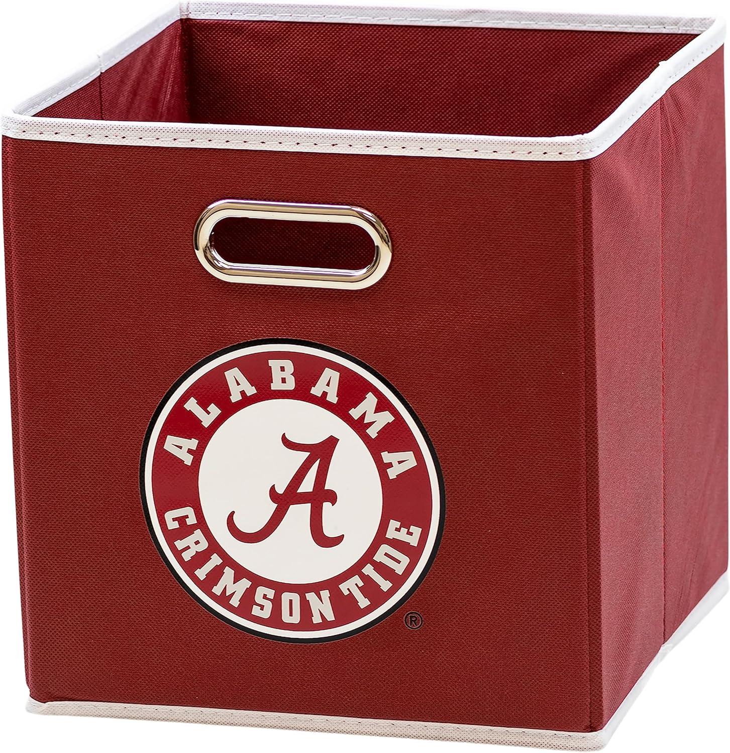 Crimson Red NCAA Fabric Storage Cube with Chrome Handle