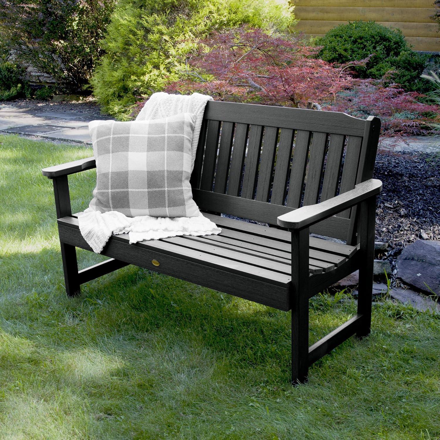 4' Lehigh Garden Bench Black - highwood: Weather-Resistant, Fade-Resistant, 500lb Capacity, Recycled Plastic