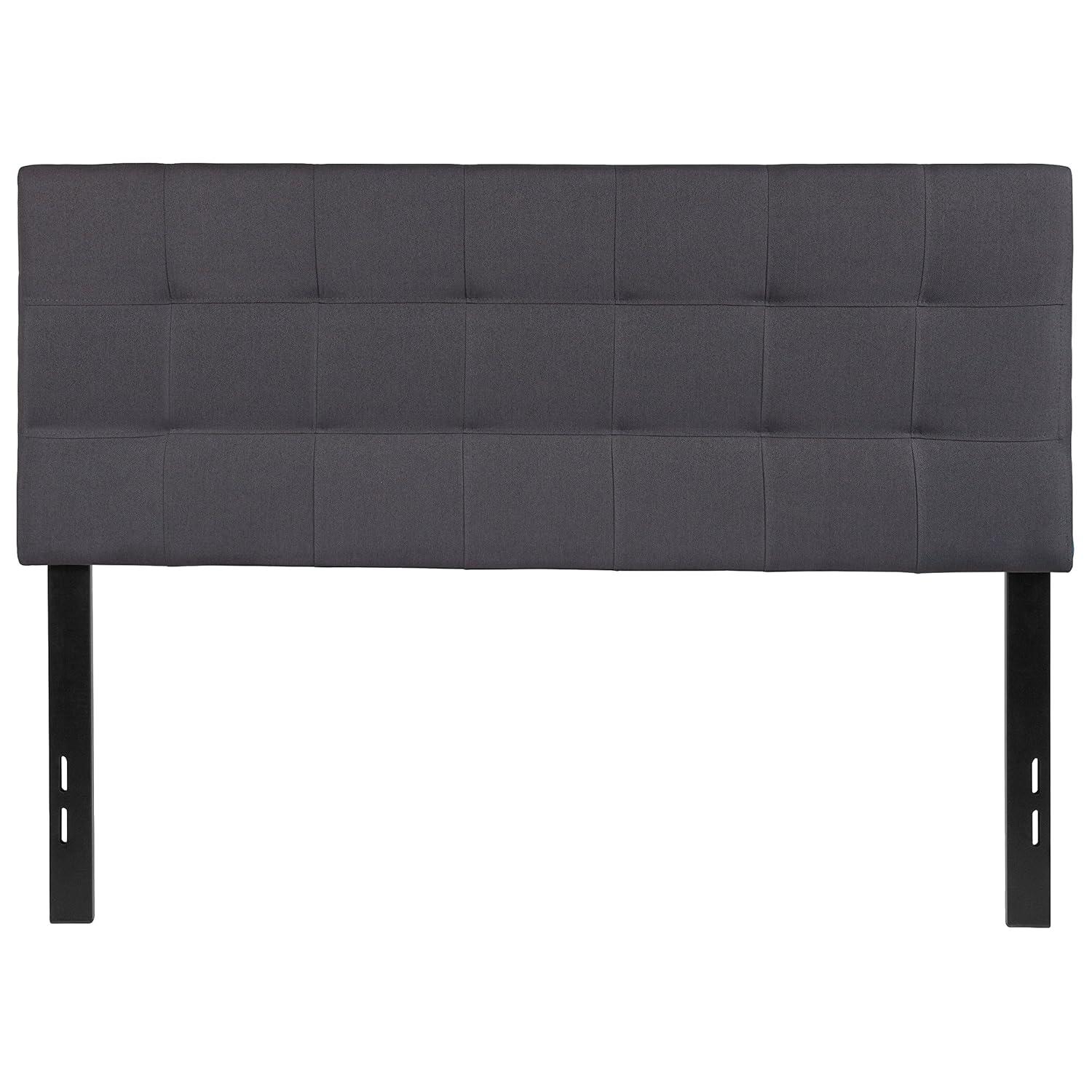 Flash Furniture Bedford Tufted Upholstered Full Size Headboard in Dark Gray Fabric