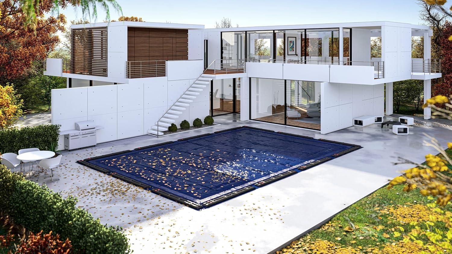 Winter Block inground Pool Laminated Polyethylene Winter Cover, Rectangular,18 x 36 ft