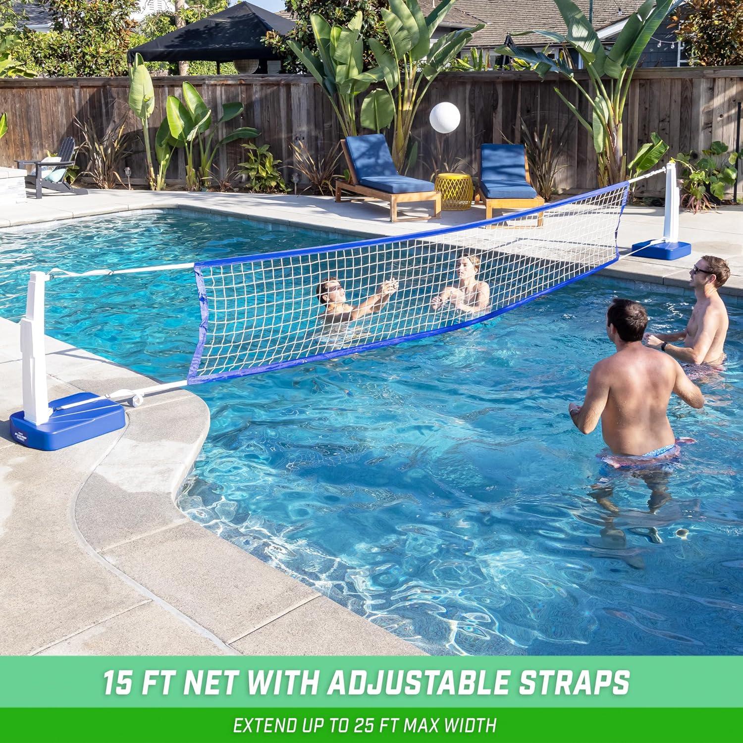 Gosports Splash Hoop 2-In1 Full Court Pool Basketball & Volleyball Game Set