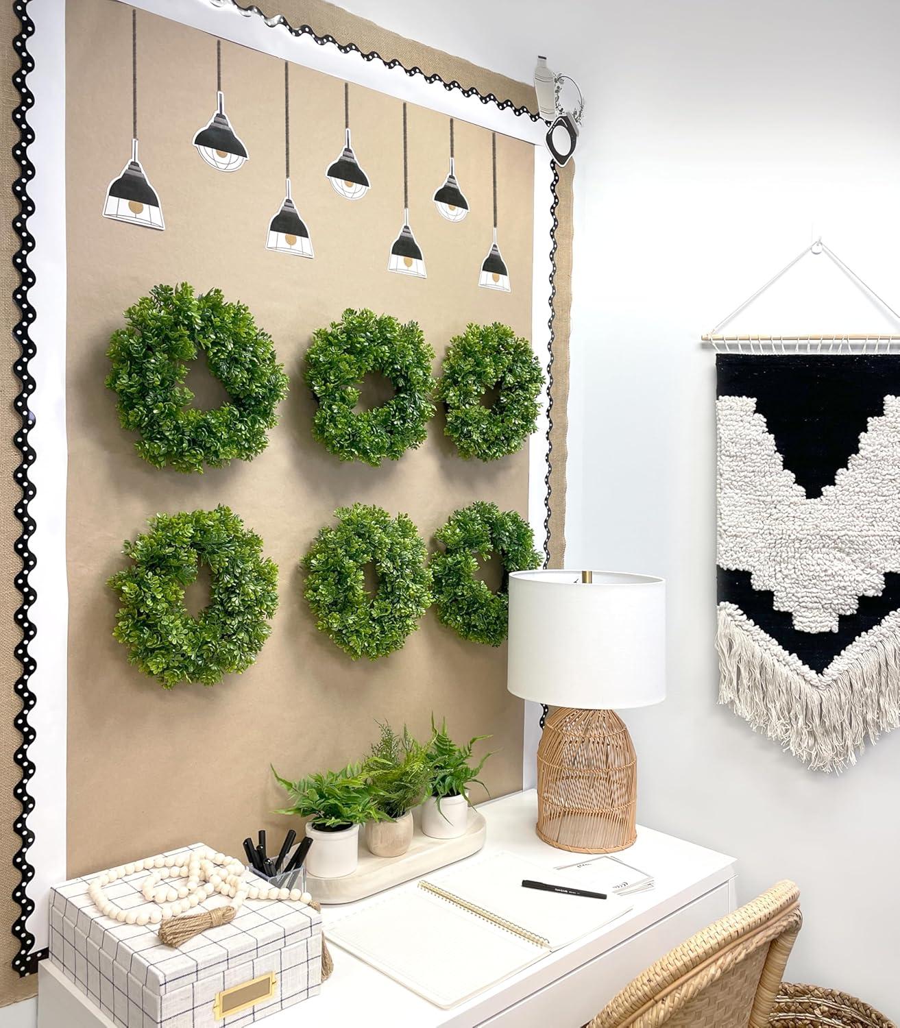 Carson Dellosa 3 Rolls of 195 Ft of Scallop Black and White Bulletin Board Borders Bundle, Classroom Borders for Bulletin, 65 Ft Per Bulletin Board Trim Roll