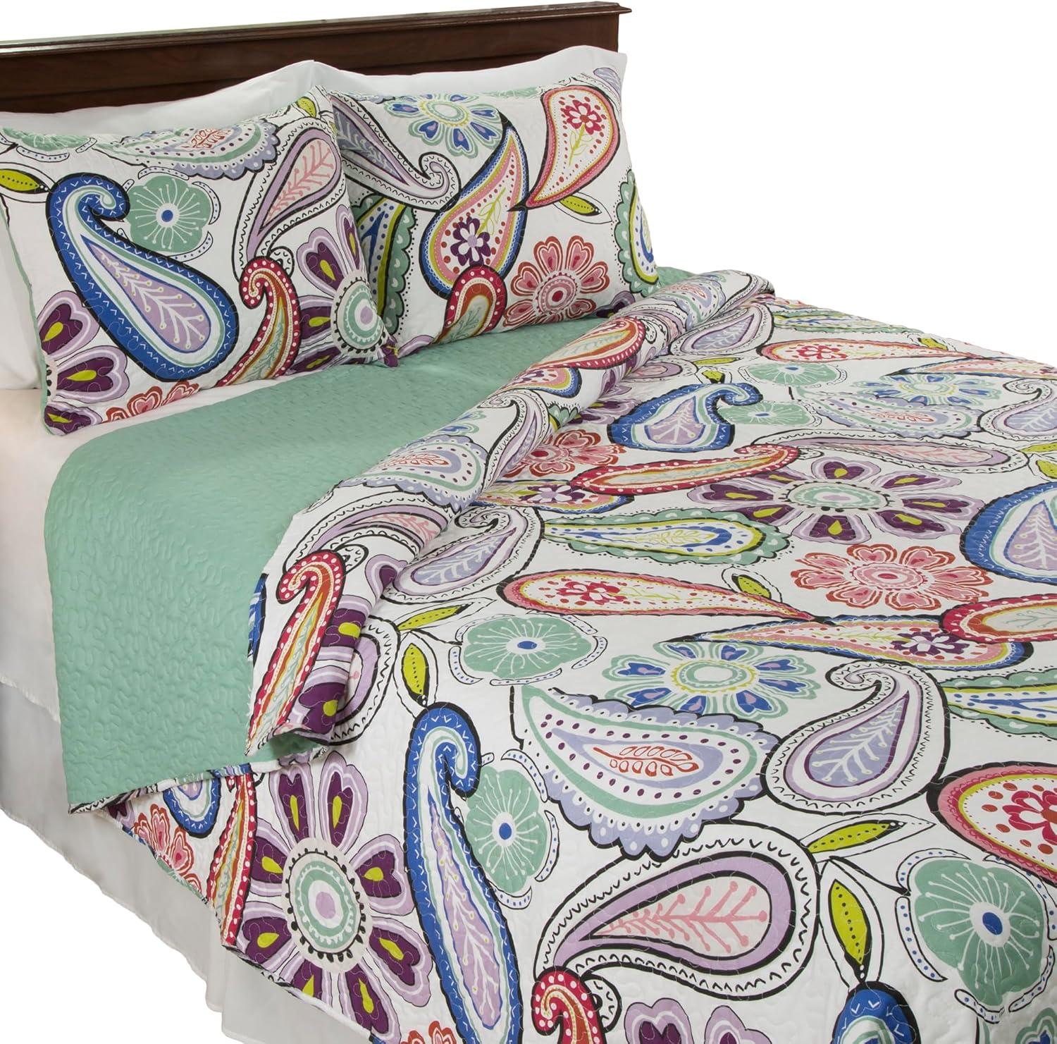 Lavish Home 66-10042 T Lizzie Quilt Set Twin Size , 2 Piece