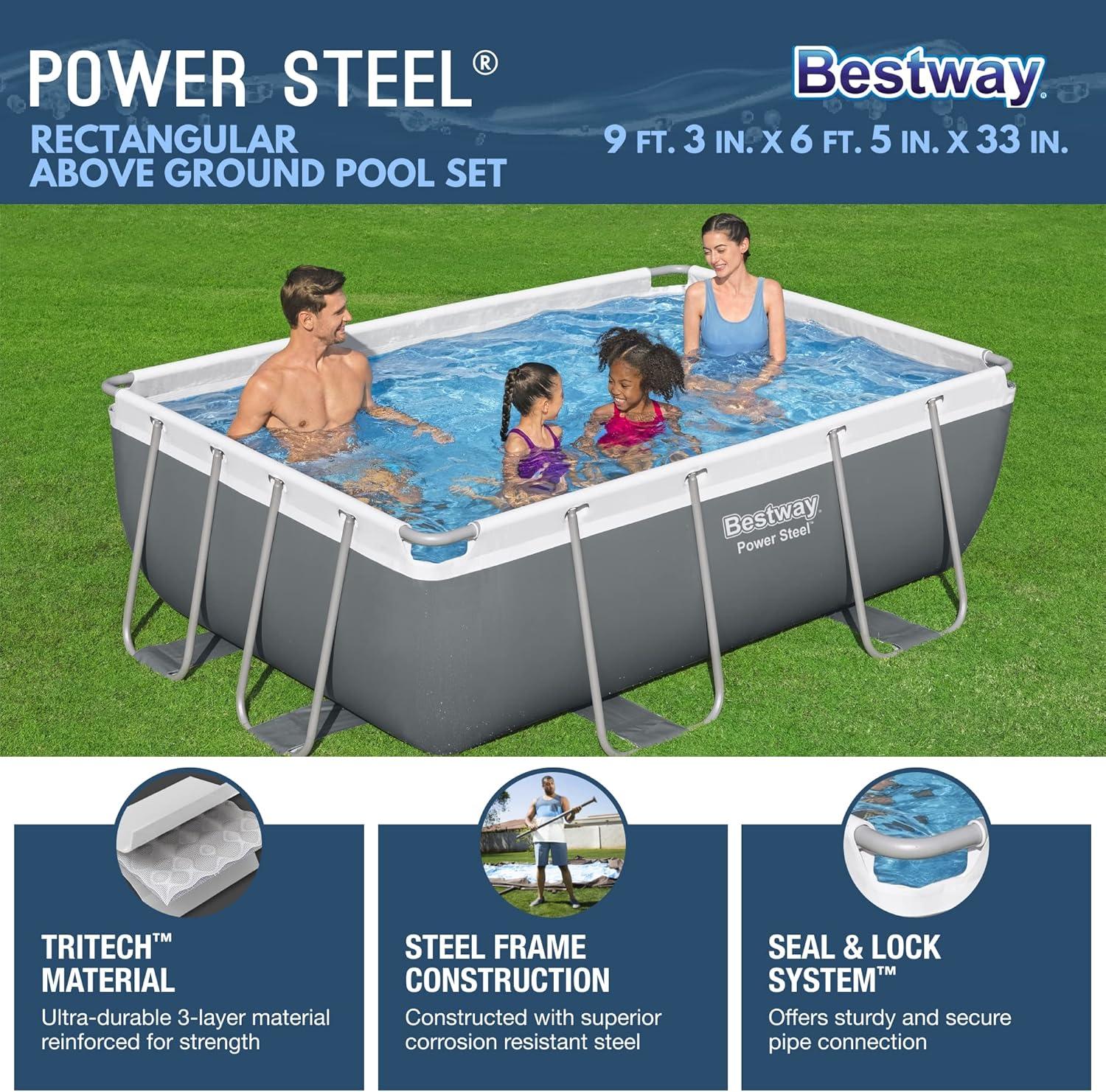 Bestway - Power Steel 9'3" x 6'5" x 33" Above Ground Pool Set