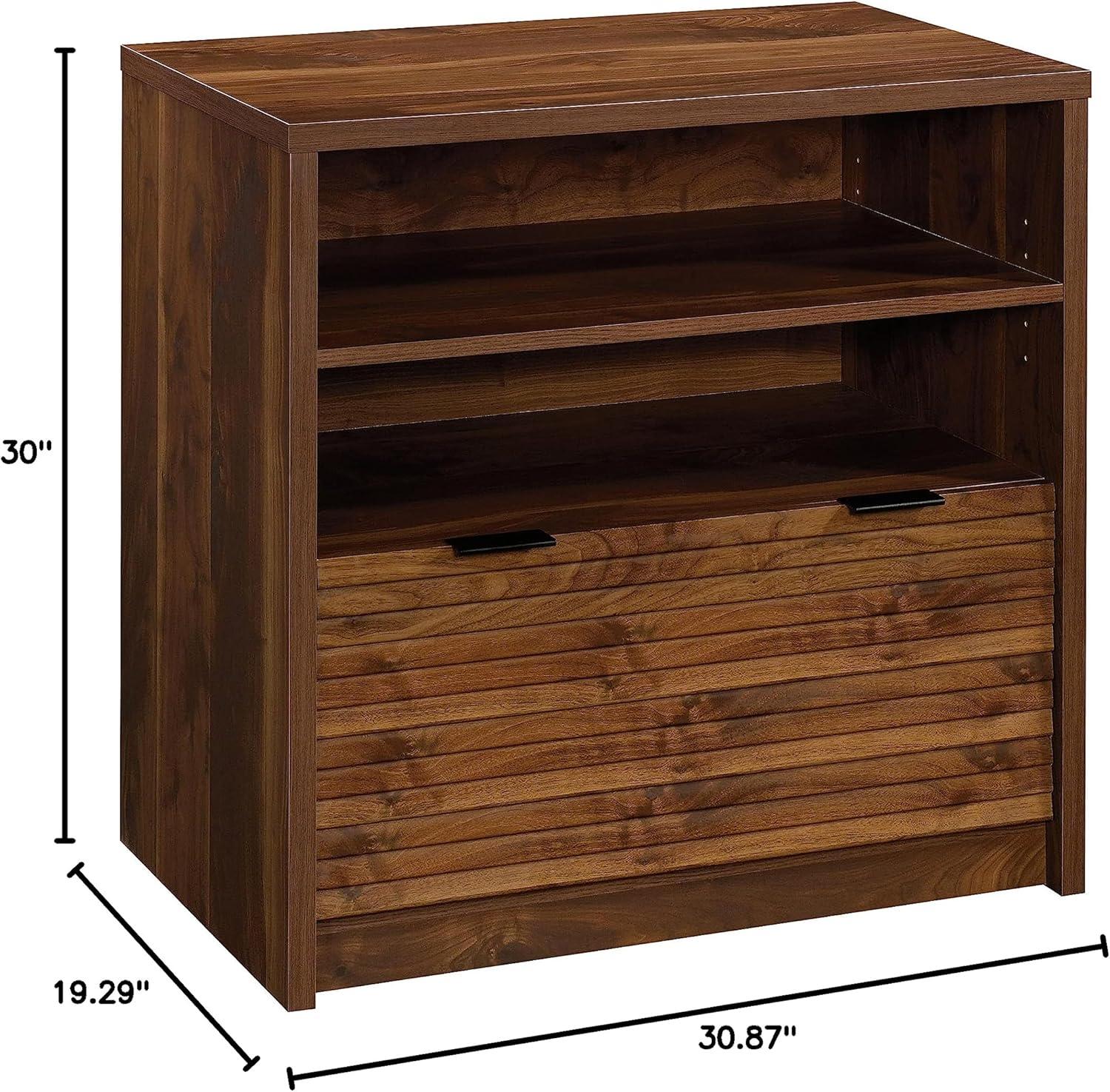 Grand Walnut 4-Drawer Lockable Lateral Filing Cabinet