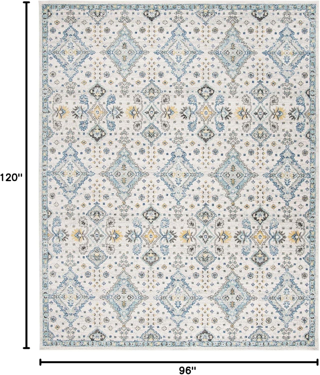 Evoke EVK224 Power Loomed Area Rug - Ivory/Light Blue - 8'x10' - Safavieh.