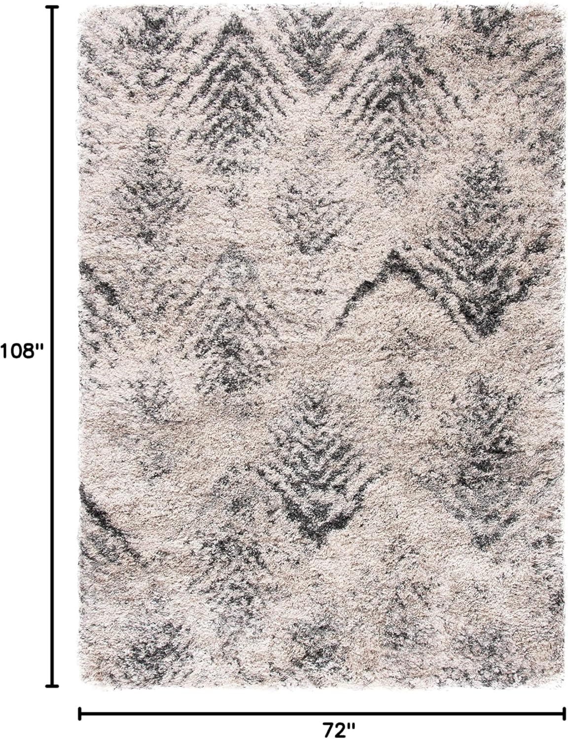 Iceland Shag ISG514 Power Loomed Area Rug - Cream/Grey - 6'x9' - Safavieh