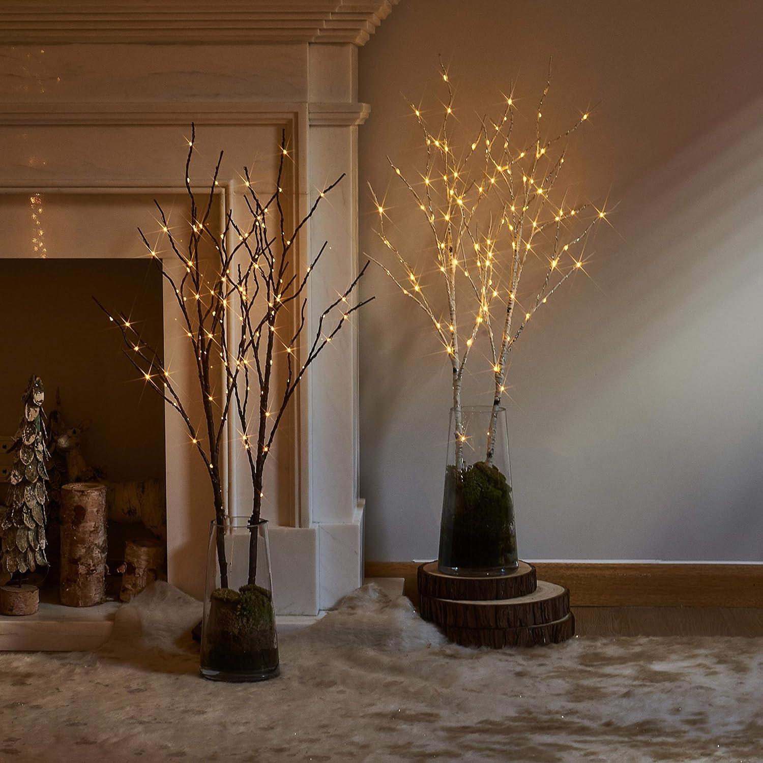 30'' Brown Willow Branches with Warm White LED Lights