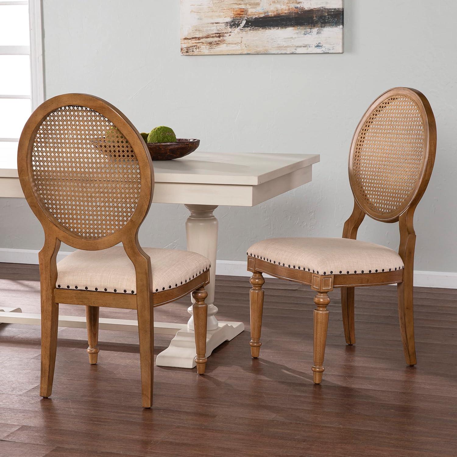 SEI Furniture Kippview 19.5"H Upholstered Dining Chair Natural/Cream (Set of 2)