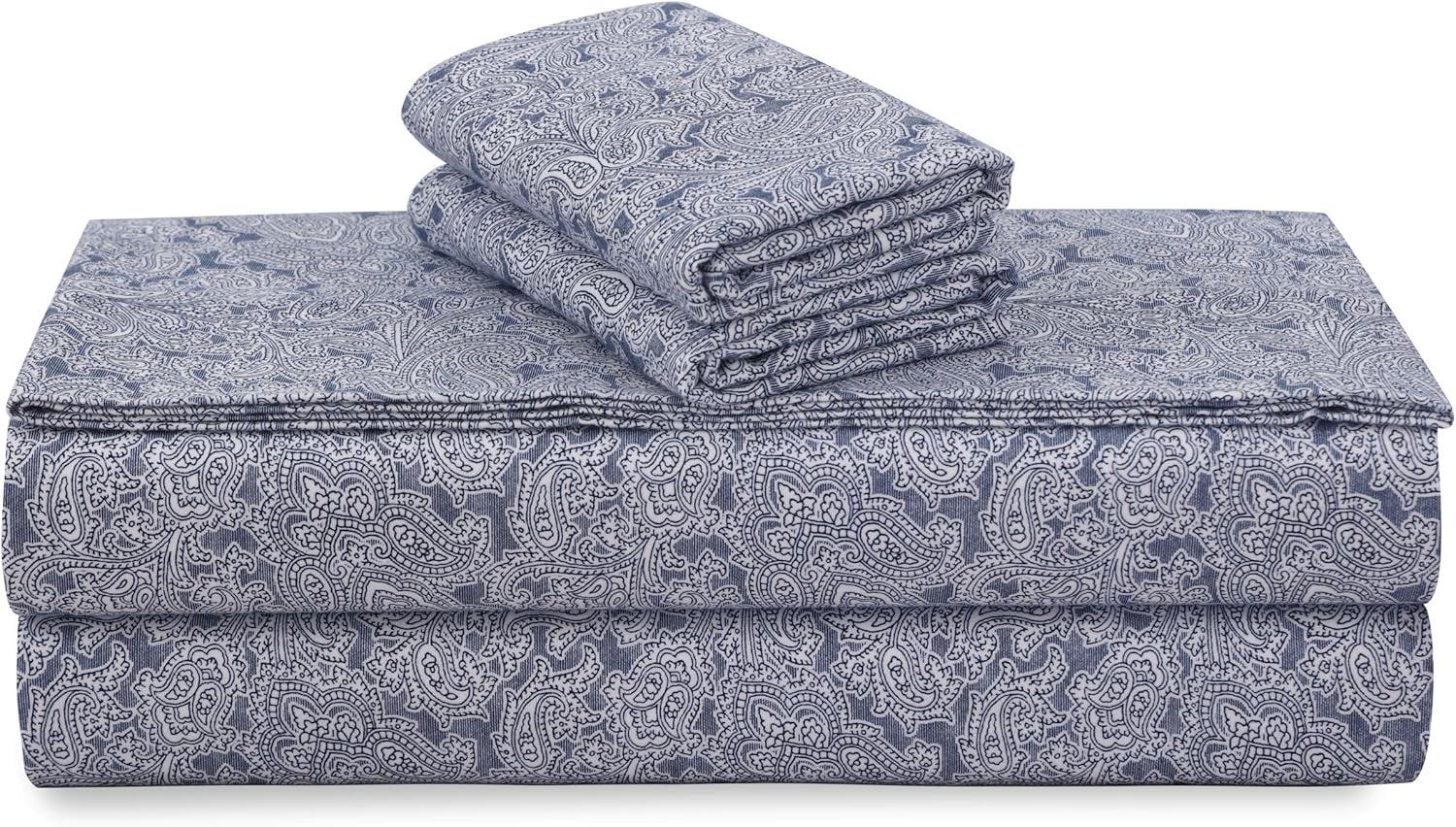 Tribeca Living Flannel Paisley Sheet Set