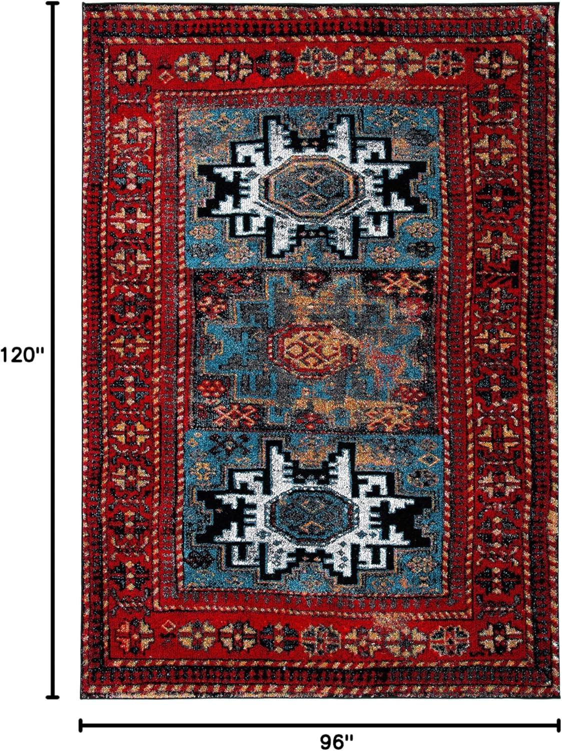 Vintage Hamadan VTH213 Power Loomed Indoor Area Rug - Red/Light Blue - 8'x10' - Safavieh