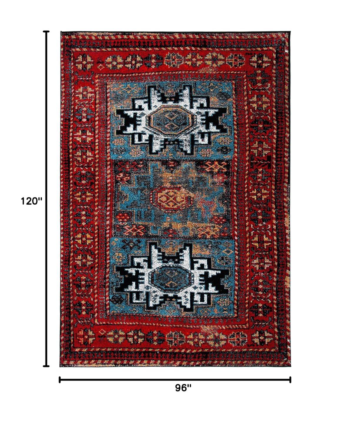 Vintage Hamadan VTH213 Power Loomed Indoor Area Rug - Red/Light Blue - 8'x10' - Safavieh