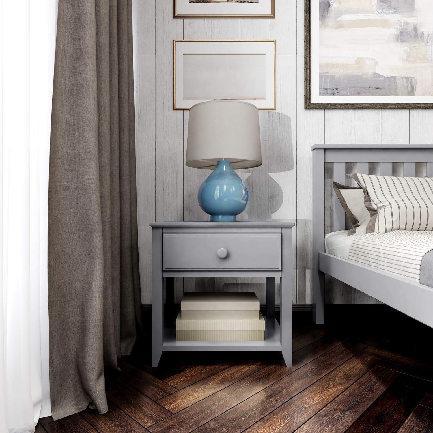 Max & Lily Nightstand with Drawer and Shelf